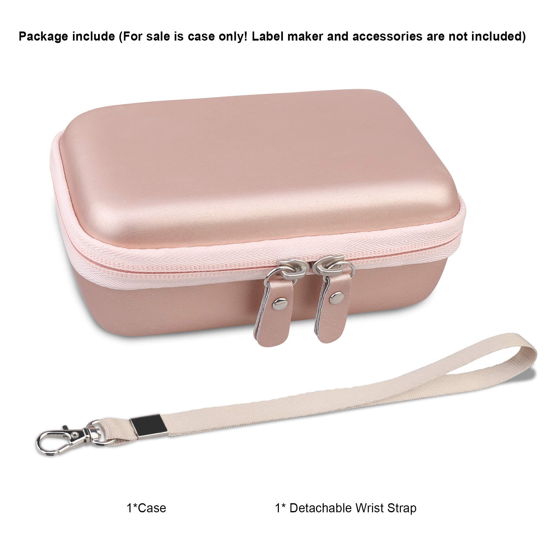 SUPVAN E10 Label Maker Case - Rose Gold & Monochrome Protective Cover | Durable Storage Organizer for Office, Home, or Craft Room Organization