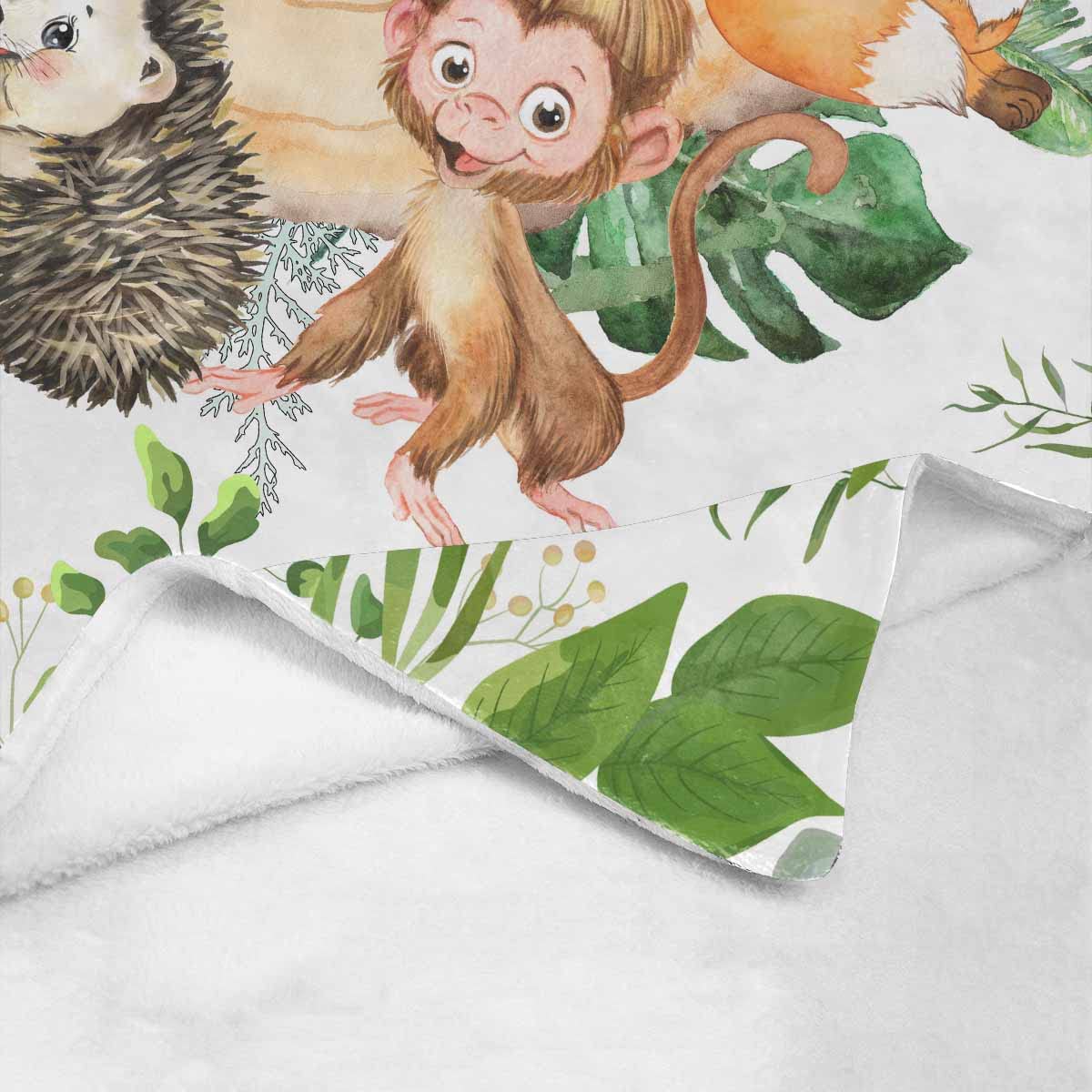 Personalized Woodland Animals Baby Blanket for Boys & Girls - Custom Name Kids Blanket 40