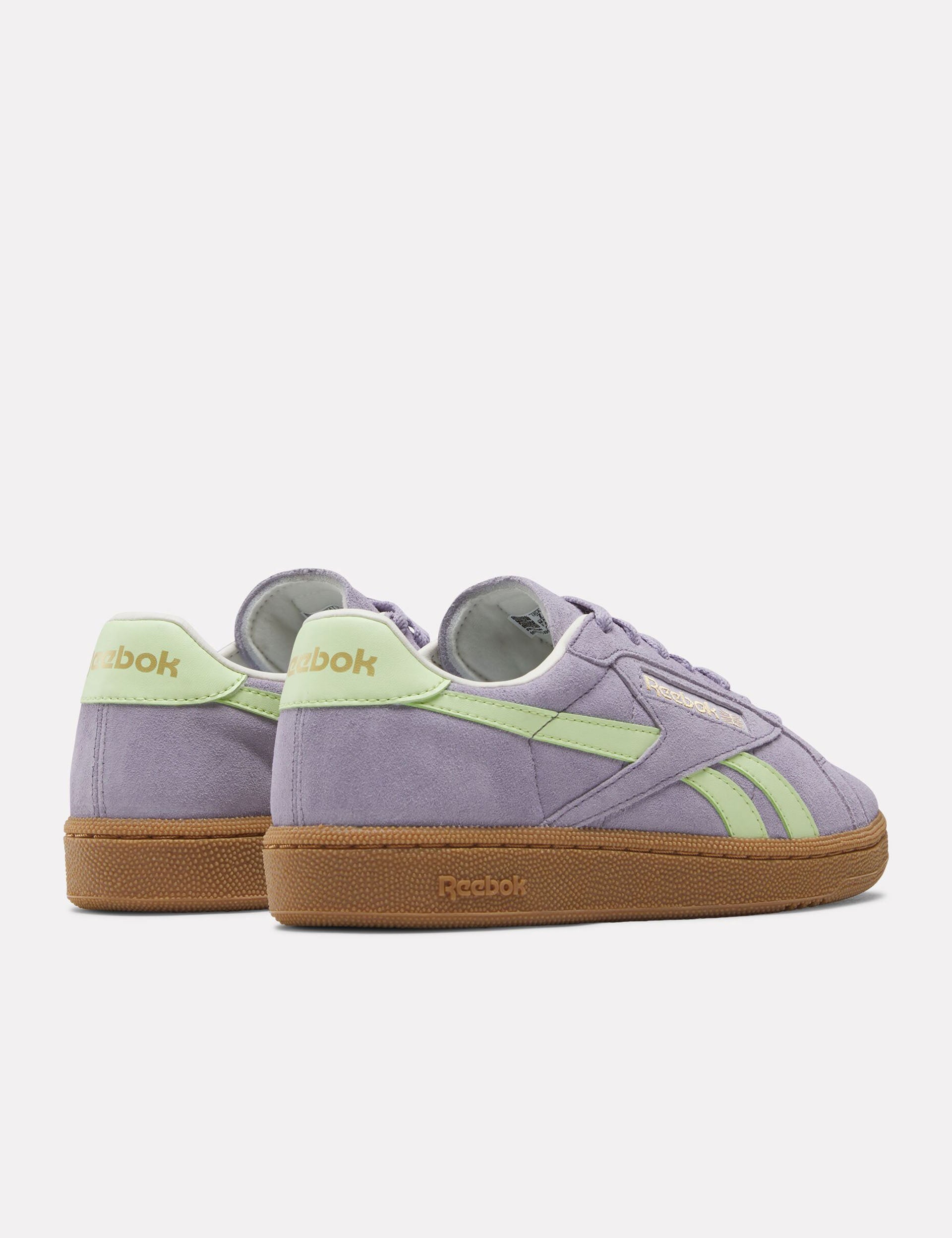 Reebok Club C Grounds Sneakers for Men & Women - Dusk Purple/Astro Lime/Gum - Retro Tennis Shoes for Casual Wear & Street Style