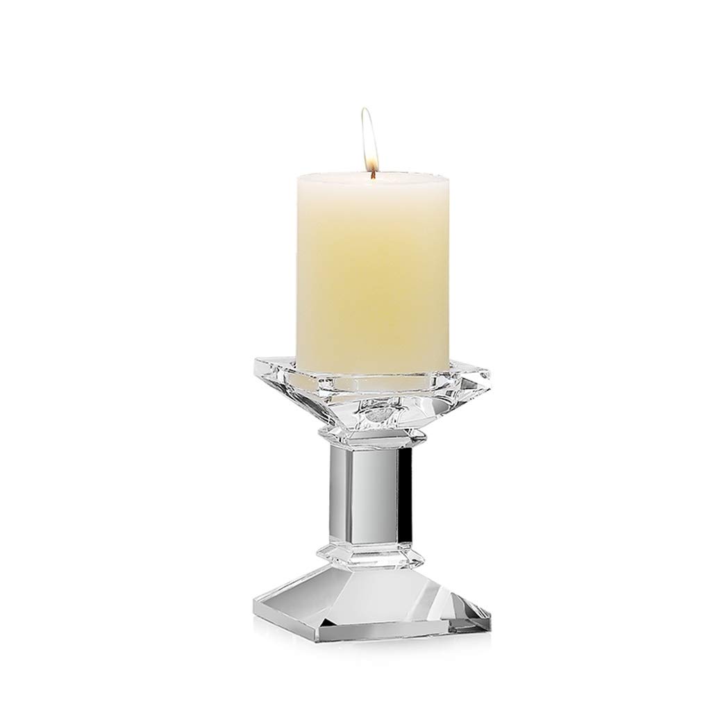 Elegant Transparent Crystal Glass Candle Holders - Set of 2 Tall Candlesticks for Wedding, Bar, Party & Home Decor | Perfect for Romantic Dinners, Centerpieces & Holiday Tablescapes