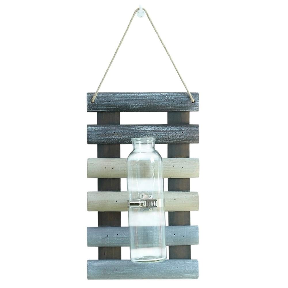 Modern Farmhouse Wooden Hanging Wall Planter - Handmade Hydroponic Vase for Home Decor - Perfect for Living Room, Bedroom, and Kitchen Wall Decor