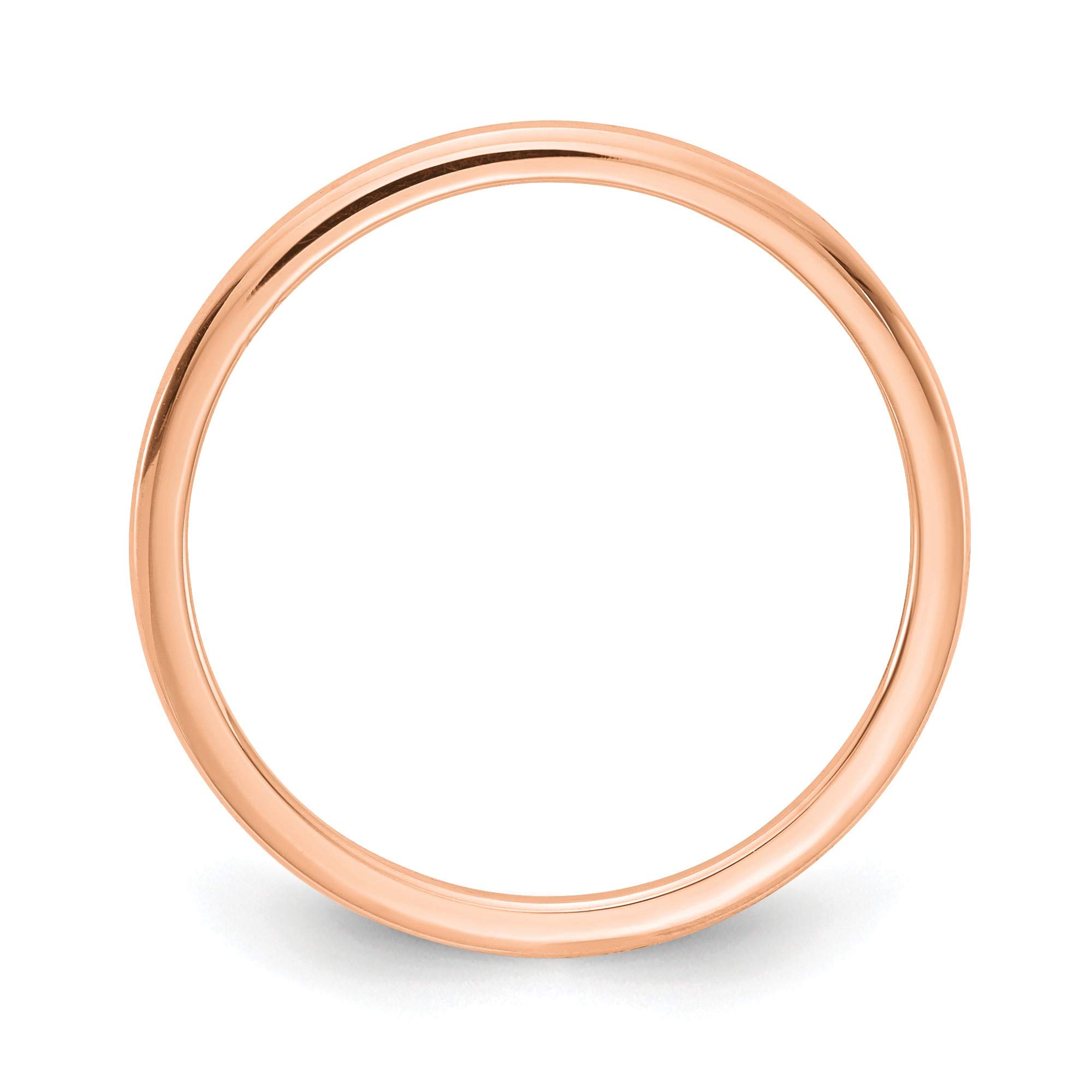 14K Rose Gold 1.2mm Half Round Stackable Band Ring - Size 7 - Dainty Minimalist Wedding Band, Anniversary Gift for Her - Perfect for Everyday Wear, Stacking & Special Occasions