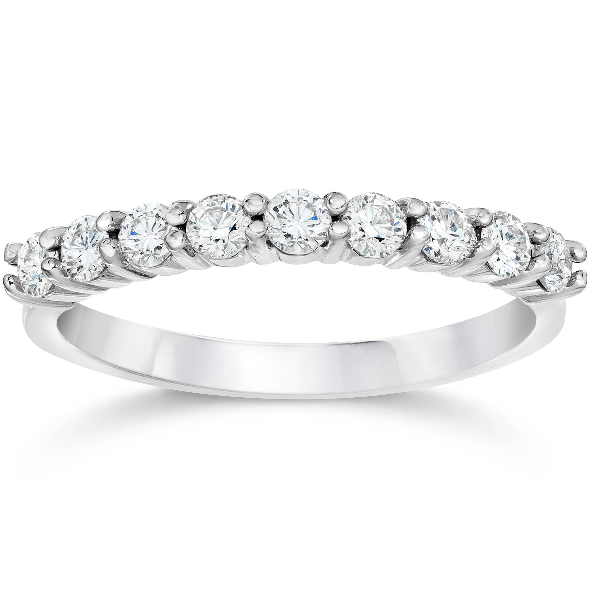 1/2 Carat Diamond Wedding Ring - Half Eternity Wedding Band in 14K White Gold | Perfect for Engagement, Anniversary & Bridal Jewelry Gifts