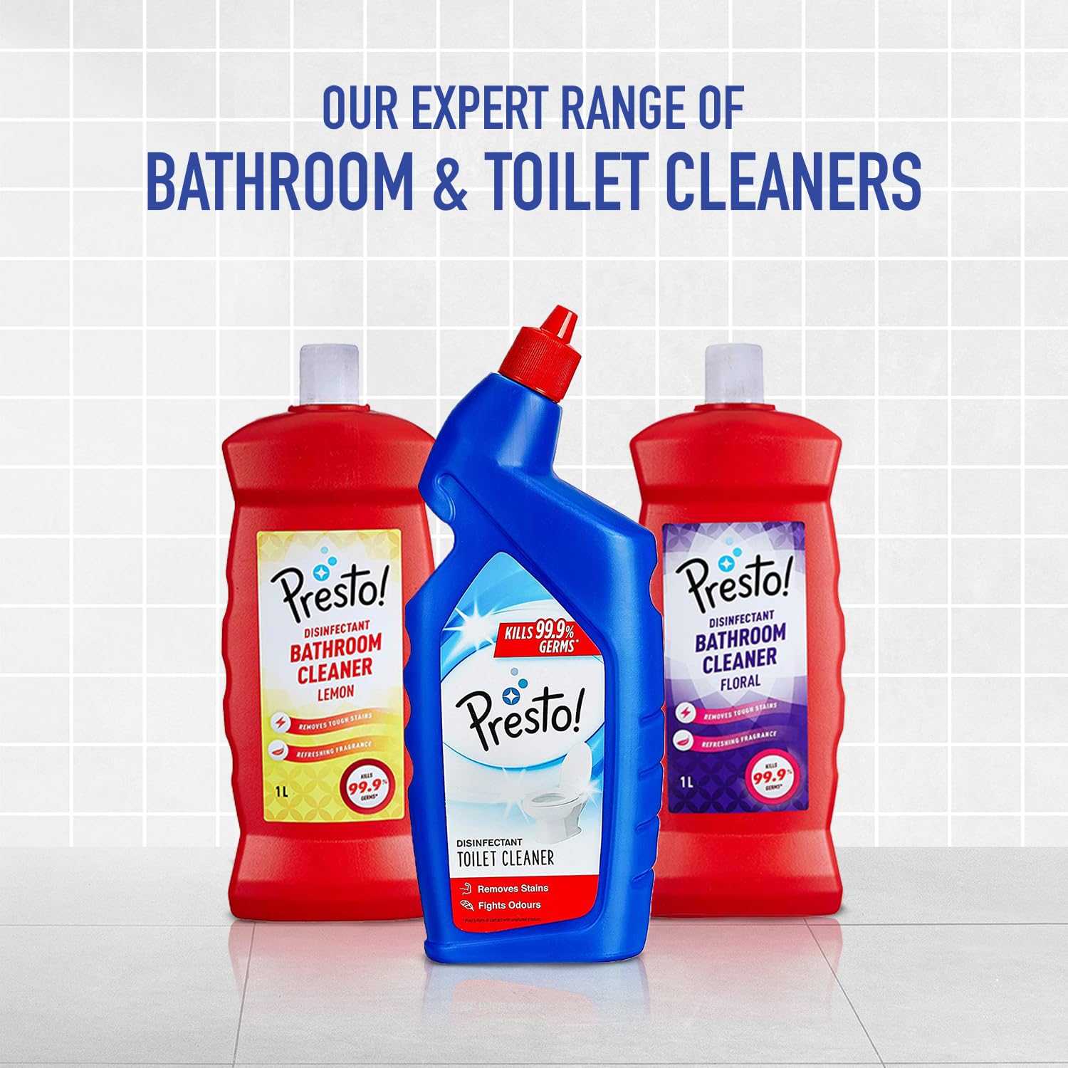 Presto! Disinfectant Toilet Cleaner - Kills 99.9% Germs & Bacteria | Original Formula | 5 Liter Refill | Safe for Septic Tanks | Ideal for Bathroom, Toilet & Household Cleaning
