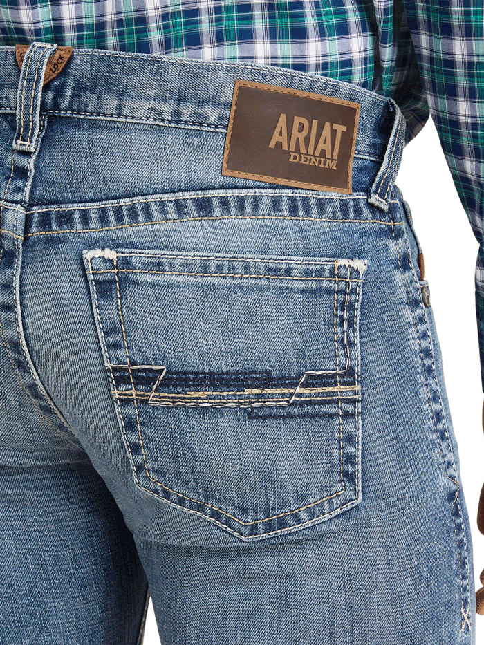 Ariat Men's M7 Slim Stowell Straight Jean in Poplar Wash - Durable Denim Pants for Work, Riding & Casual Wear