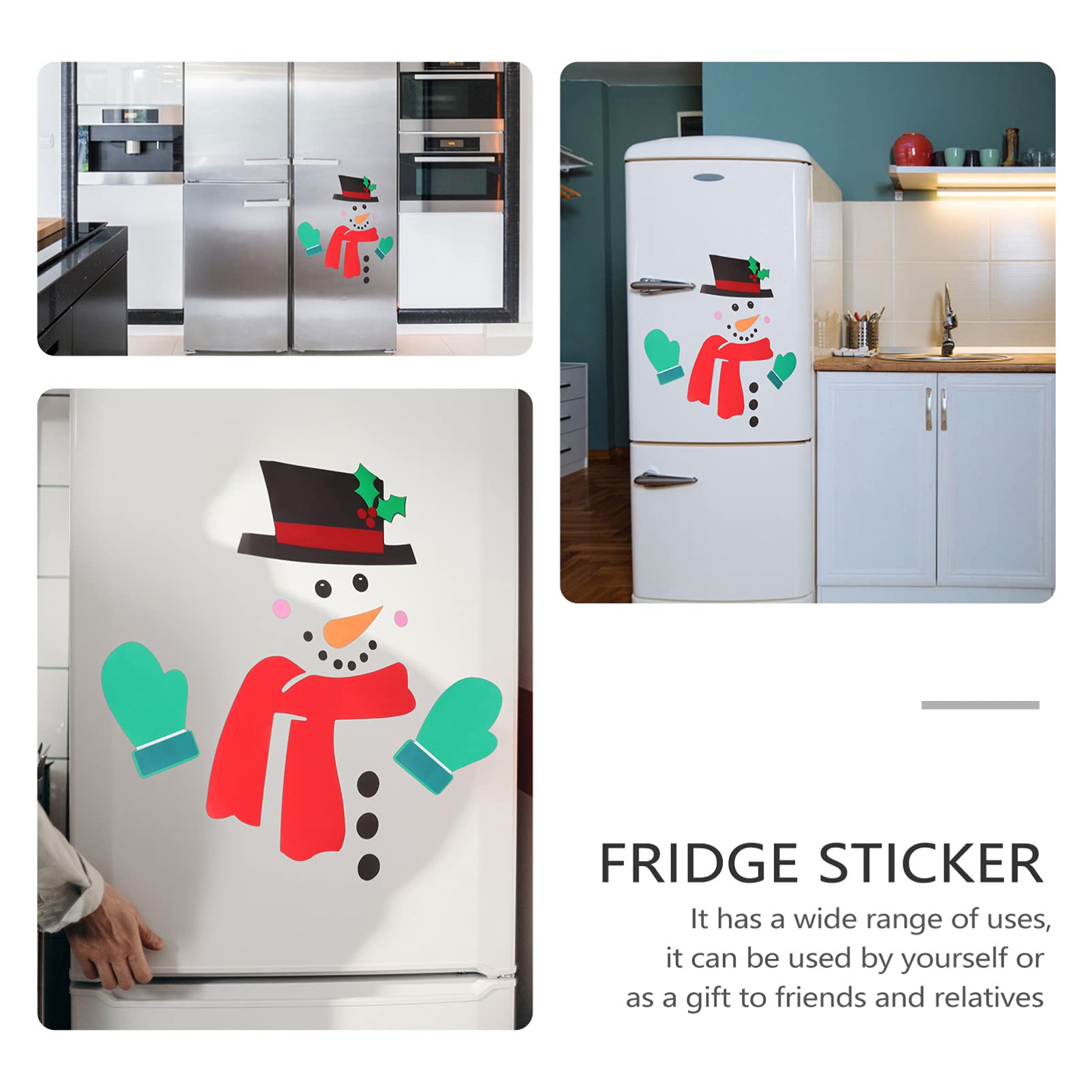 SOLUSTRE Snowman Fridge Magnets - Christmas Refrigerator Decorations, Holiday Party Accessories, Window & Car Decals - Perfect for Home, Office, Car, and Christmas Gift Giving