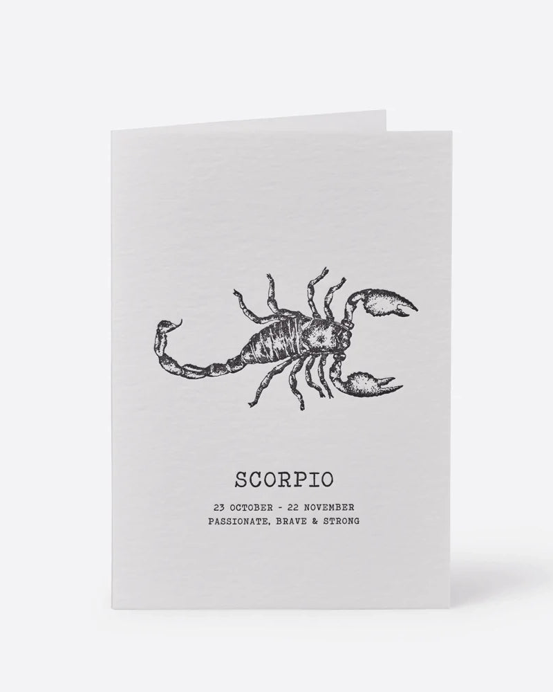 Zodiaque Moon | Scorpio Letterpress Greeting Card - Perfect for Birthdays, Astrology Gifts & Zodiac Lovers