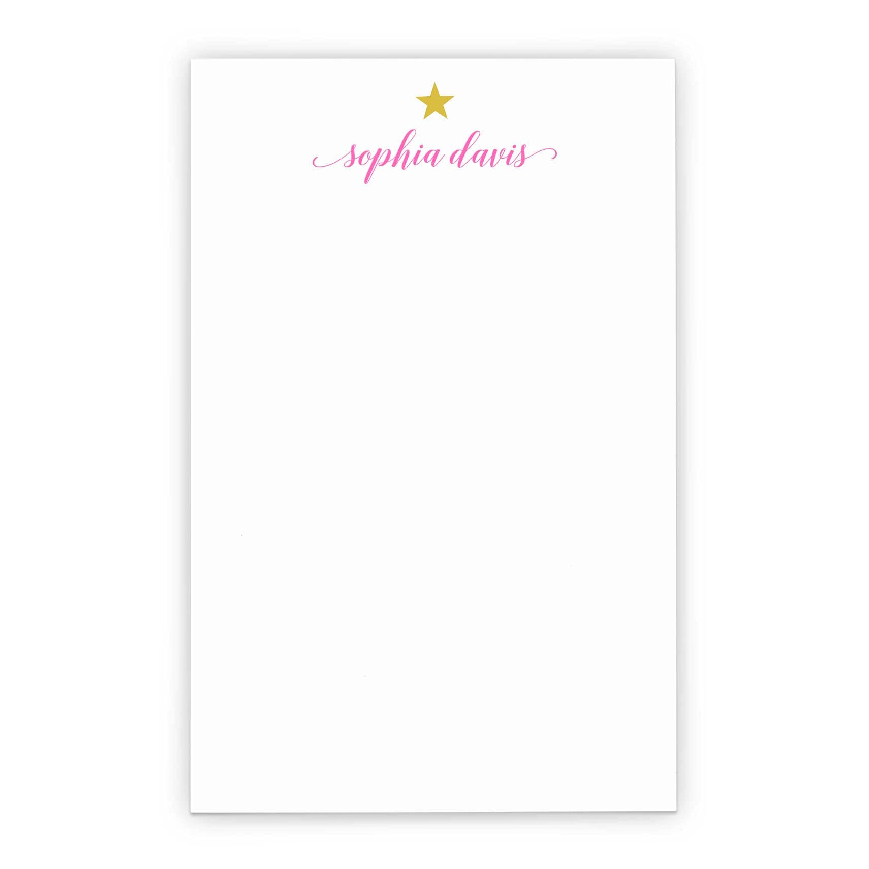 Personalized Notepad Set for Girls - Star-Themed Custom Notepads, 5.5