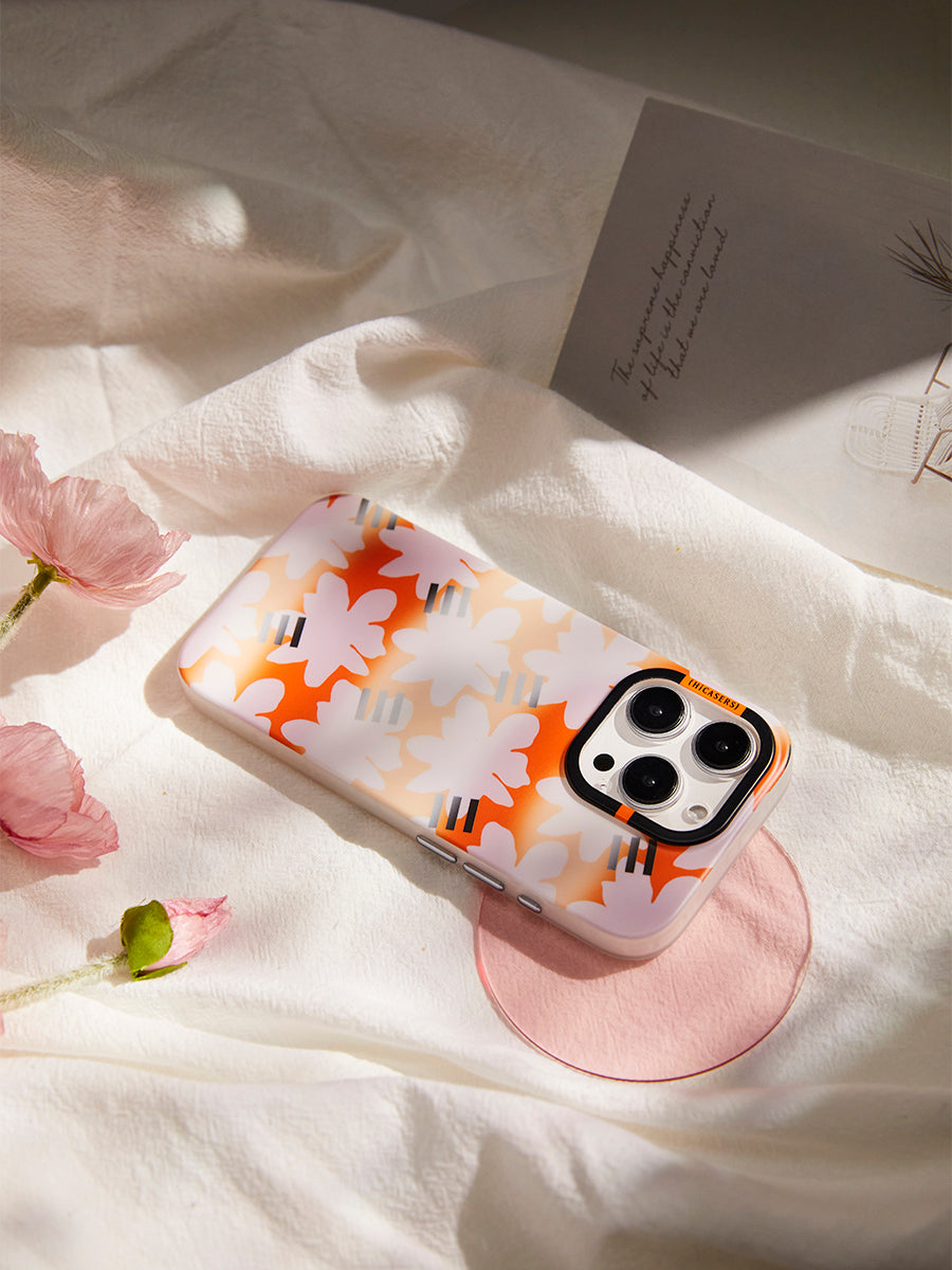 Foggy Florals iPhone Case - Coral Red, Durable Protective Phone Cover for iPhone 12/13/Pro/Max, Soft TPU Shockproof Slim Design - Perfect for Everyday Use, Travel & Outdoor Activities
