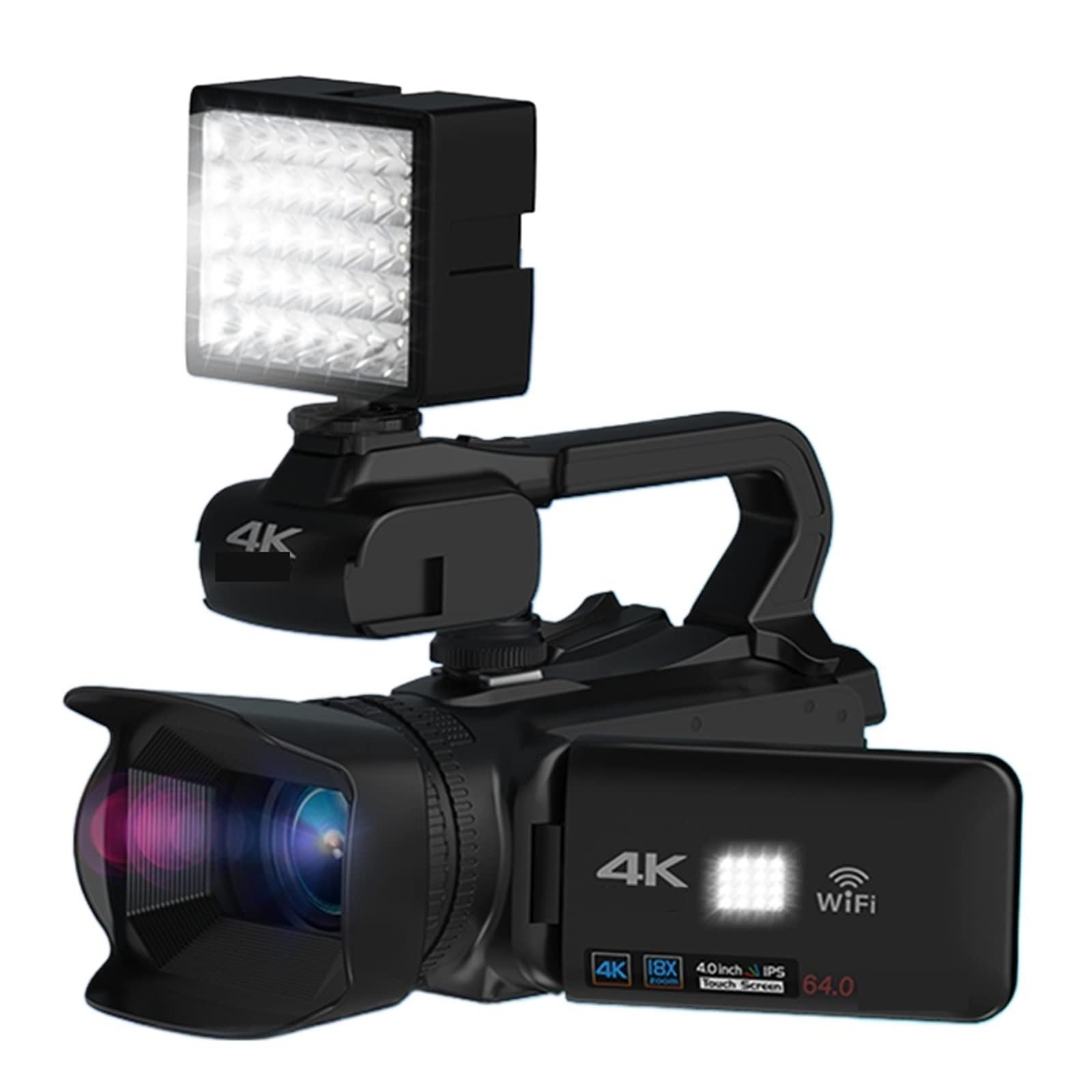 BODORME 64MP 4K 60FPS Video Camera with 18X Auto Focus & 4