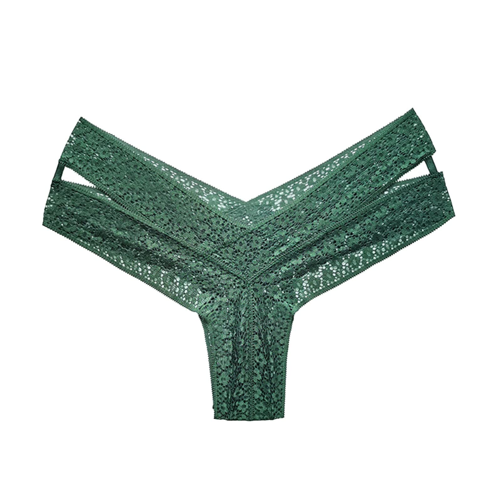 Sexy Hollow Out Lace Thong Panties for Women - Floral Embroidery Transparent Traceless Underwear - Perfect for Date Night, Lingerie Sets & Sensual Occasions