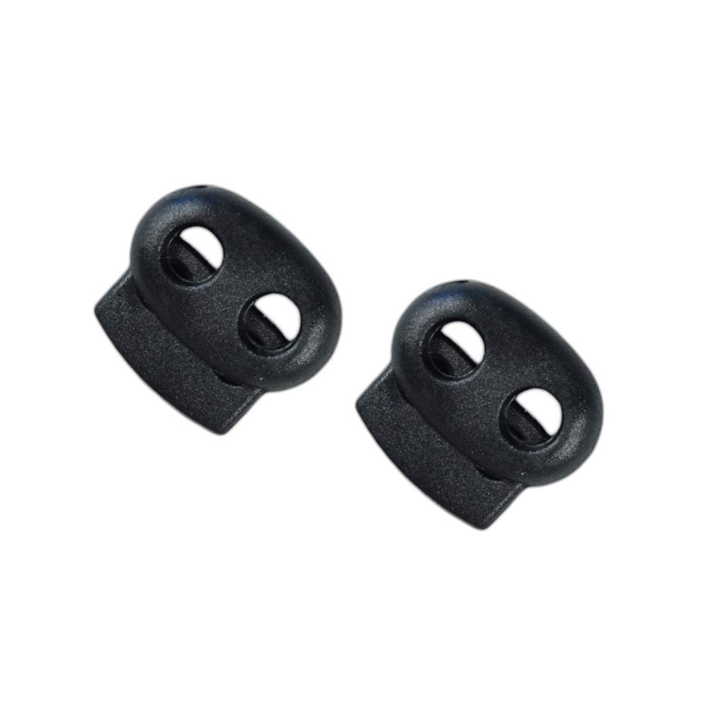 Dual Hole Bungee Cord Lock for Goggles, Shoelaces, Luggage & Apparel - 1/8 Inch Spring Lock for Paracord, Rope, String & Outdoor Gear - Perfect for Hiking, Camping, Sports & Travel Accessories