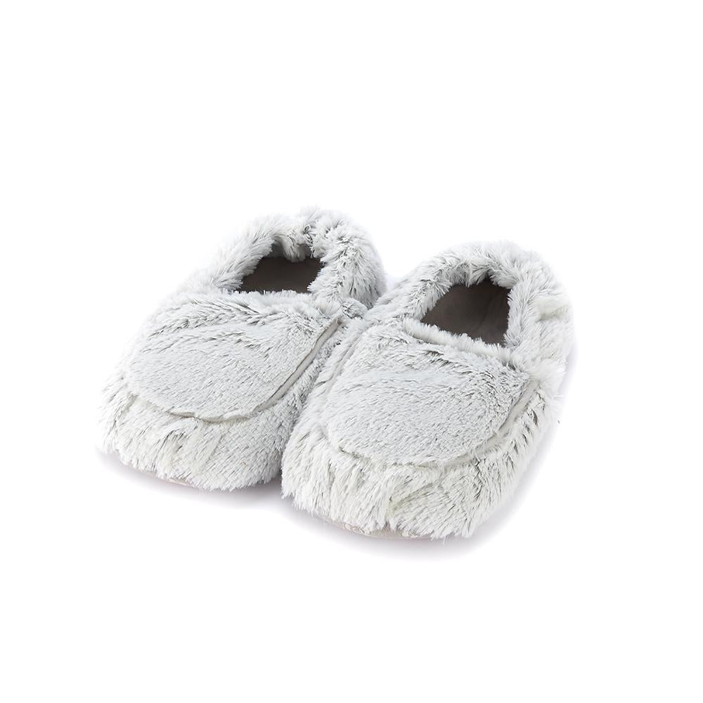 Luxury Heated Marshmallow Grey Cozy Indoor Slippers for Women & Men - Warm Winter House Shoes for Relaxing at Home