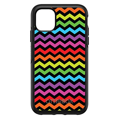 Rainbow Black Chevron Stripes Wave On Black Case