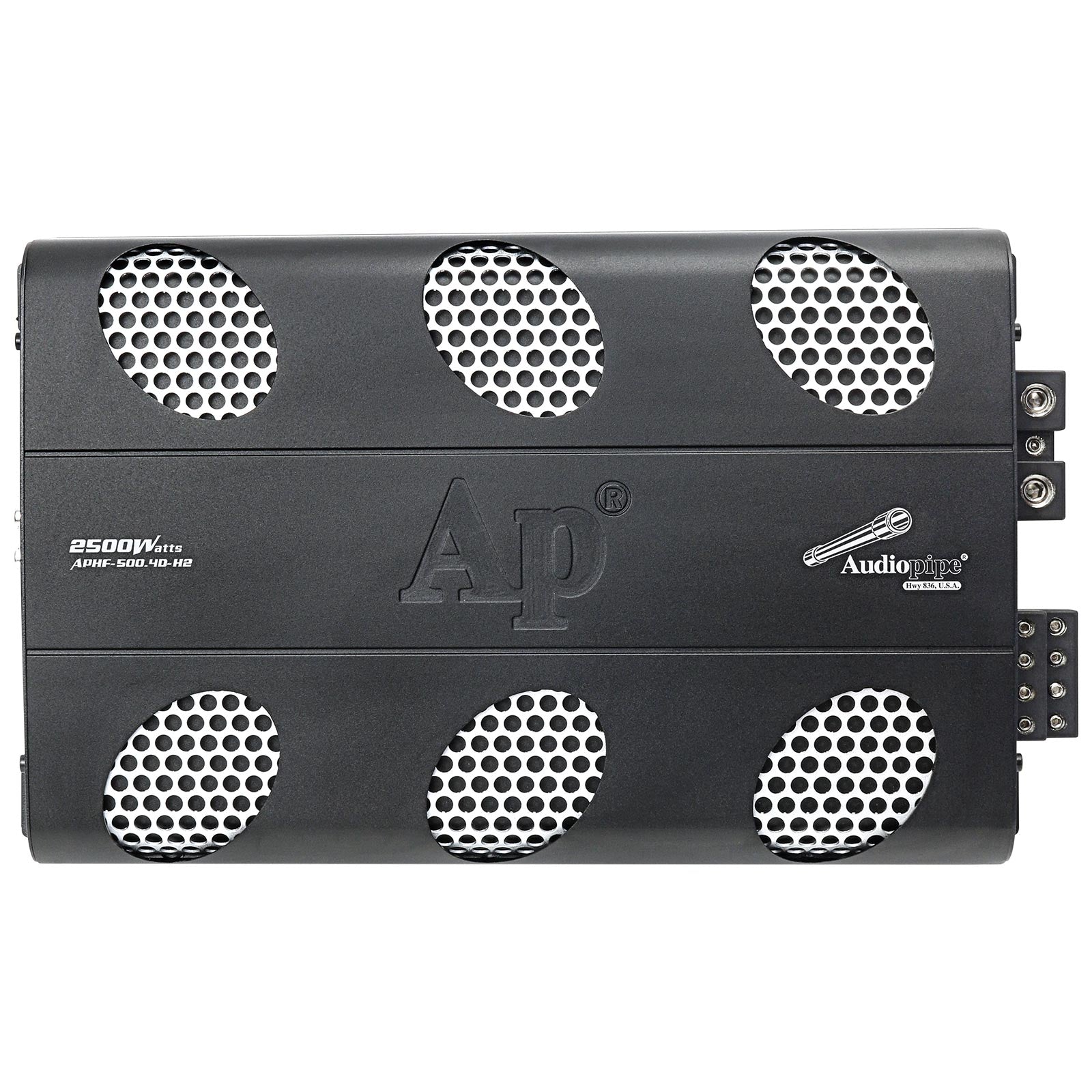 2500W Full Range Class D Mosfet Amplifier 2 Ohm Stable - APHF 500.4D H2 Car Audio Amp for Subwoofers & Speakers | Perfect for Car, Truck & Marine Stereo Systems