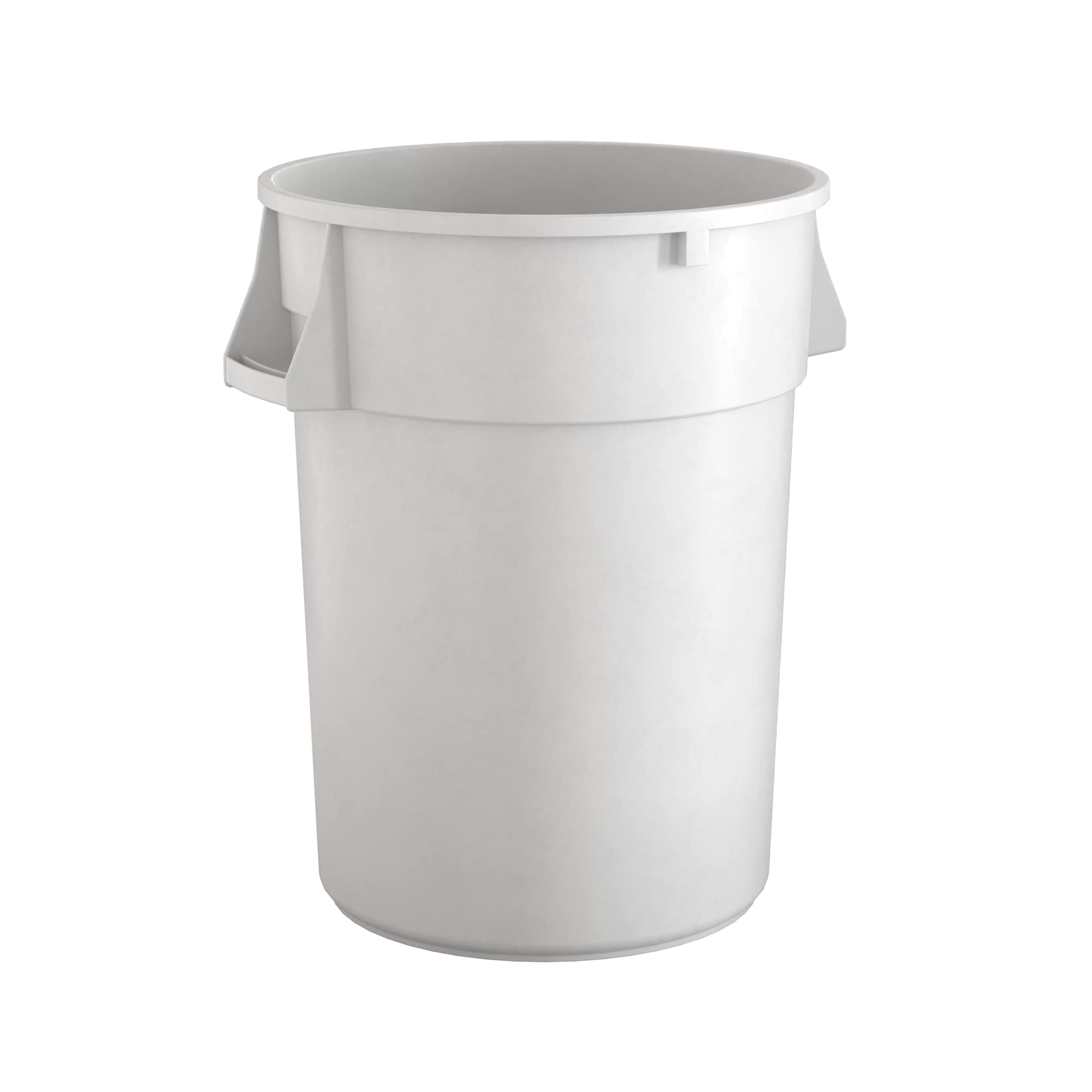 44 Gallon White Round Commercial Trash Can - Heavy Duty Large Capacity Waste Bin for Office, Restaurant, Kitchen & Outdoor Use