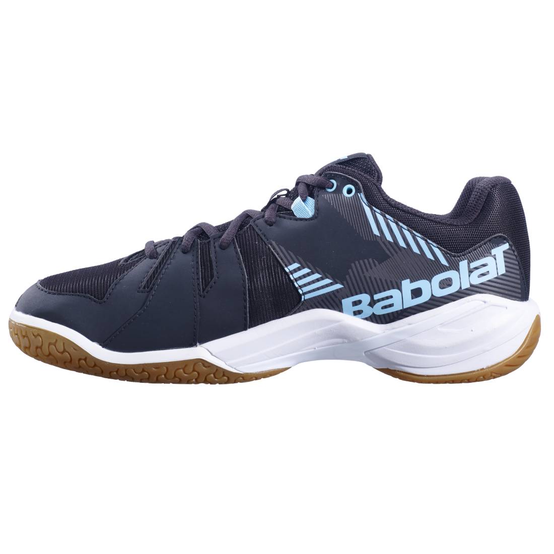 Babolat Shadow Spirit Men's Indoor Court Shoes - Lightweight Tennis Shoes for Badminton & Squash (Black/Light Blue) | Perfect for Indoor Sports & Gym Training