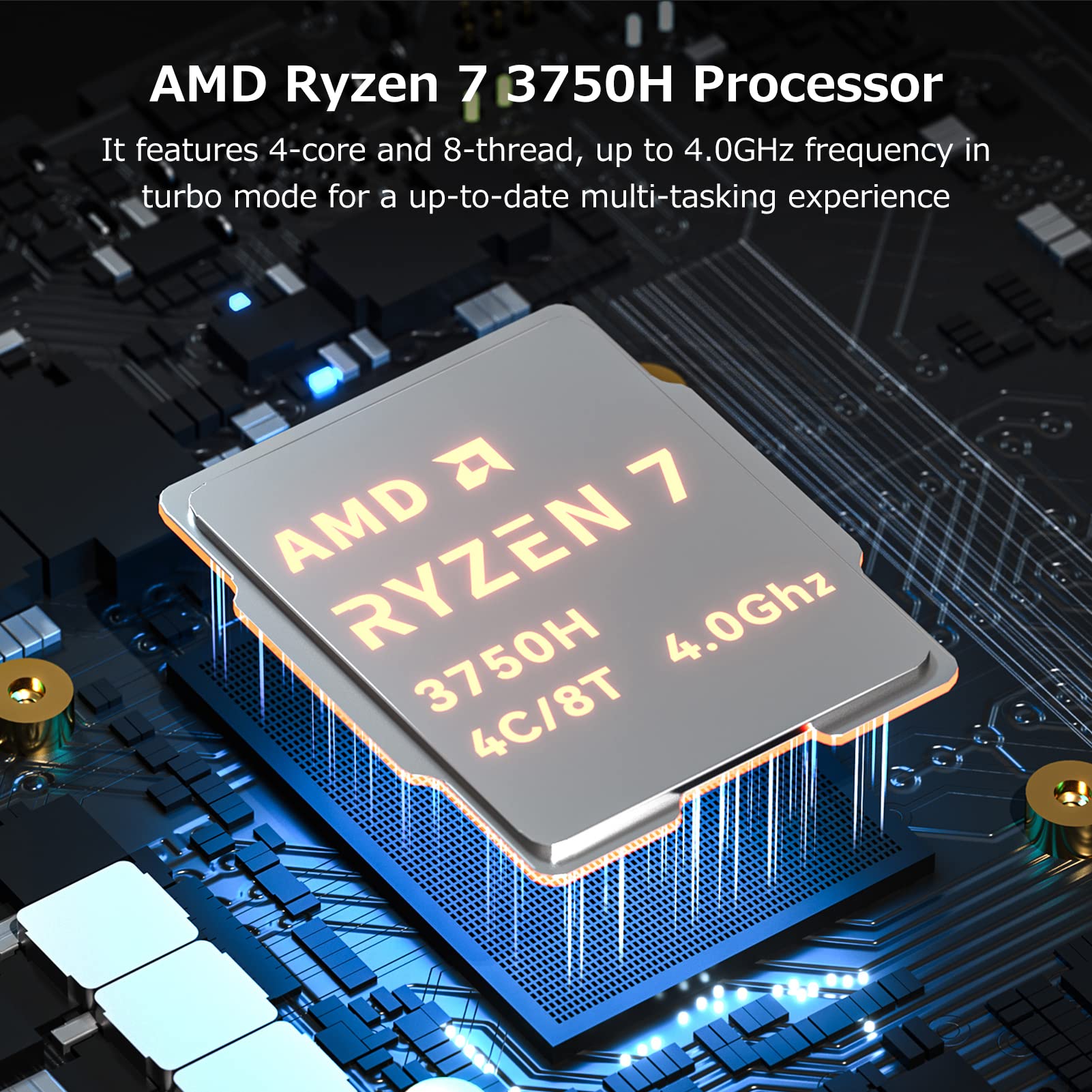 Lechnical KB4 Mini PC - AMD Ryzen 7 3750H, 16GB/512GB, Vega 10 GPU for Home & Office