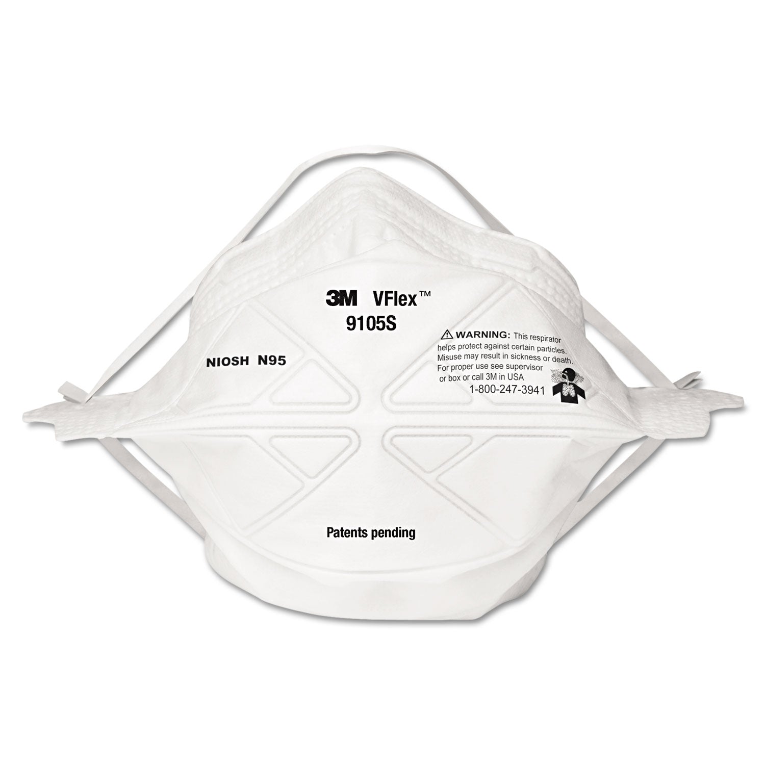 3M™ Vflex N95 Particulate Respirator Mask - Small Size, 50-Pack Box | Dust Protection for Construction, Woodworking & DIY Projects