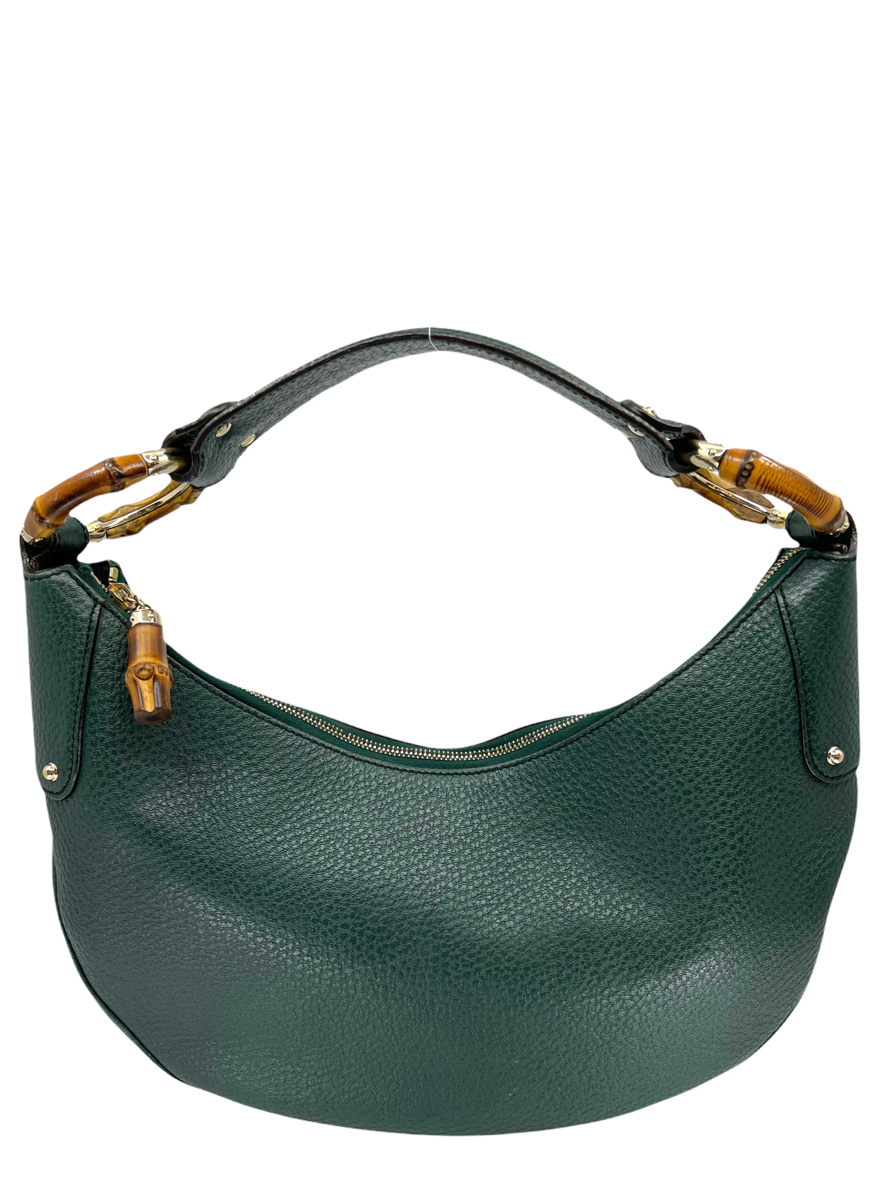 Gucci Pebbled Calfskin Bamboo Ring Hobo Bag - Luxury Leather Shoulder Handbag for Women | Perfect for Work, Travel & Everyday Use