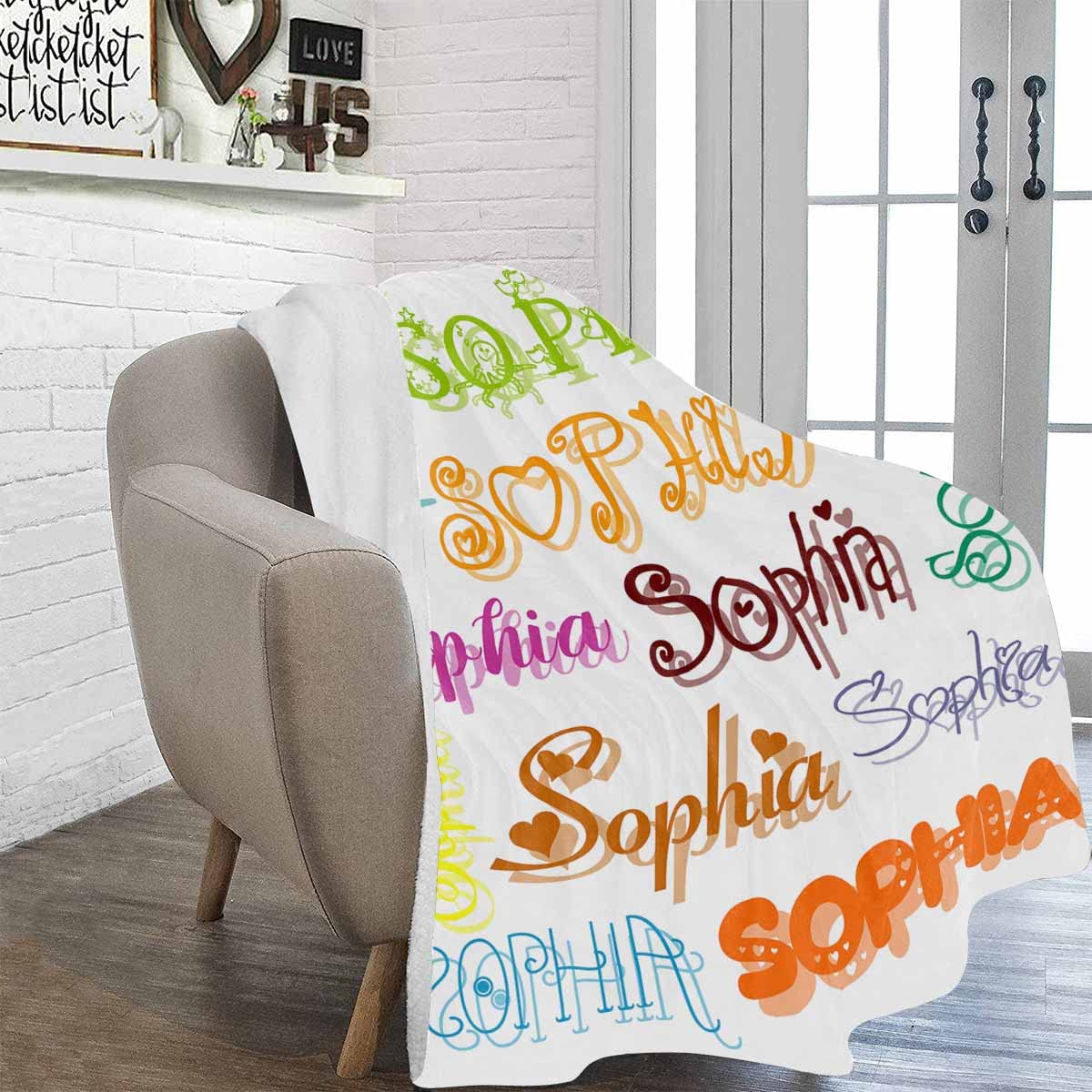 Personalized Name Blanket - Custom Flannel Throw Blanket for Valentine's Day Gifts (30