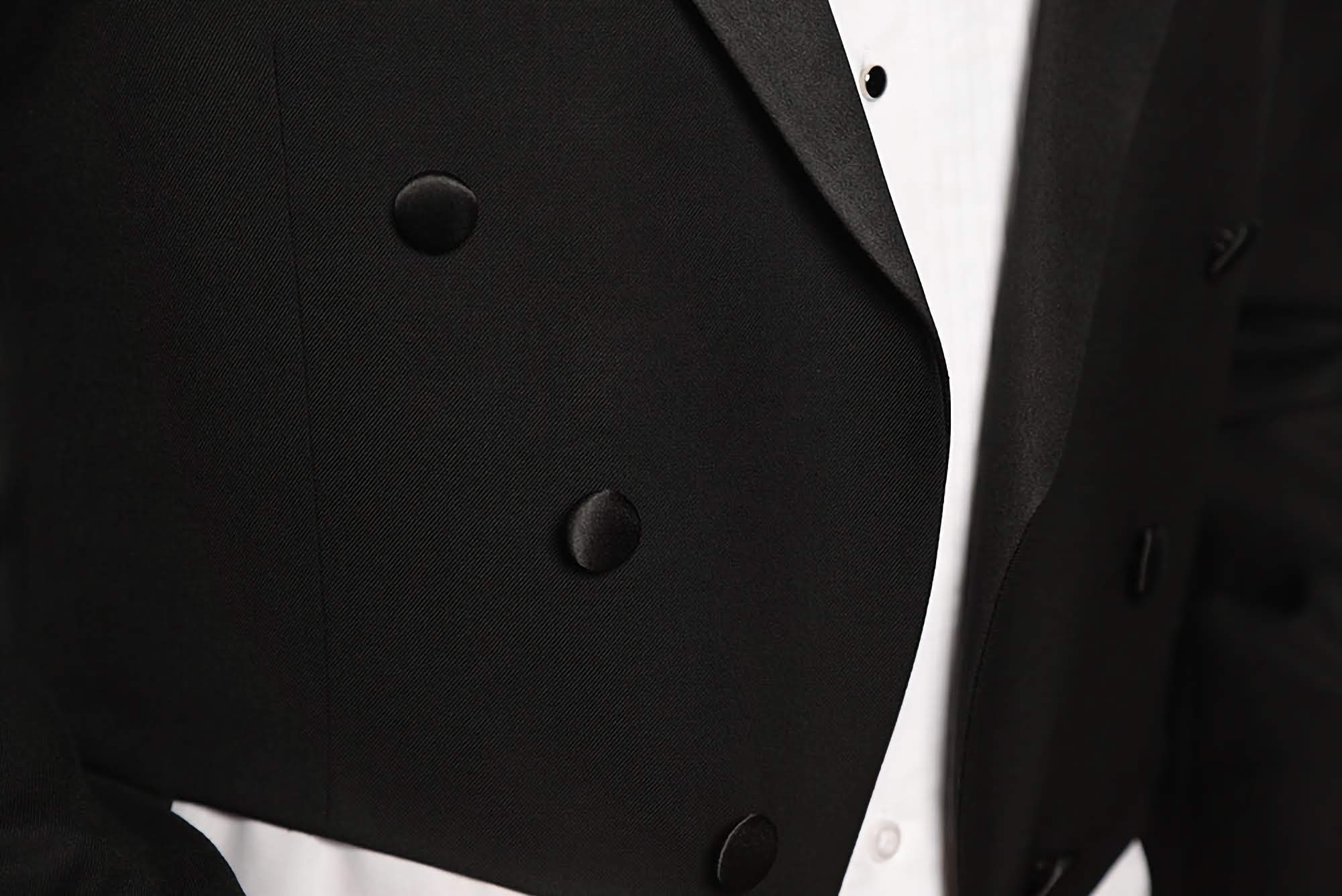 Classic Black Full Dress Tuxedo Tails 2-Piece Suit Set - Formal Evening Wear for Weddings, Prom & Black Tie Events