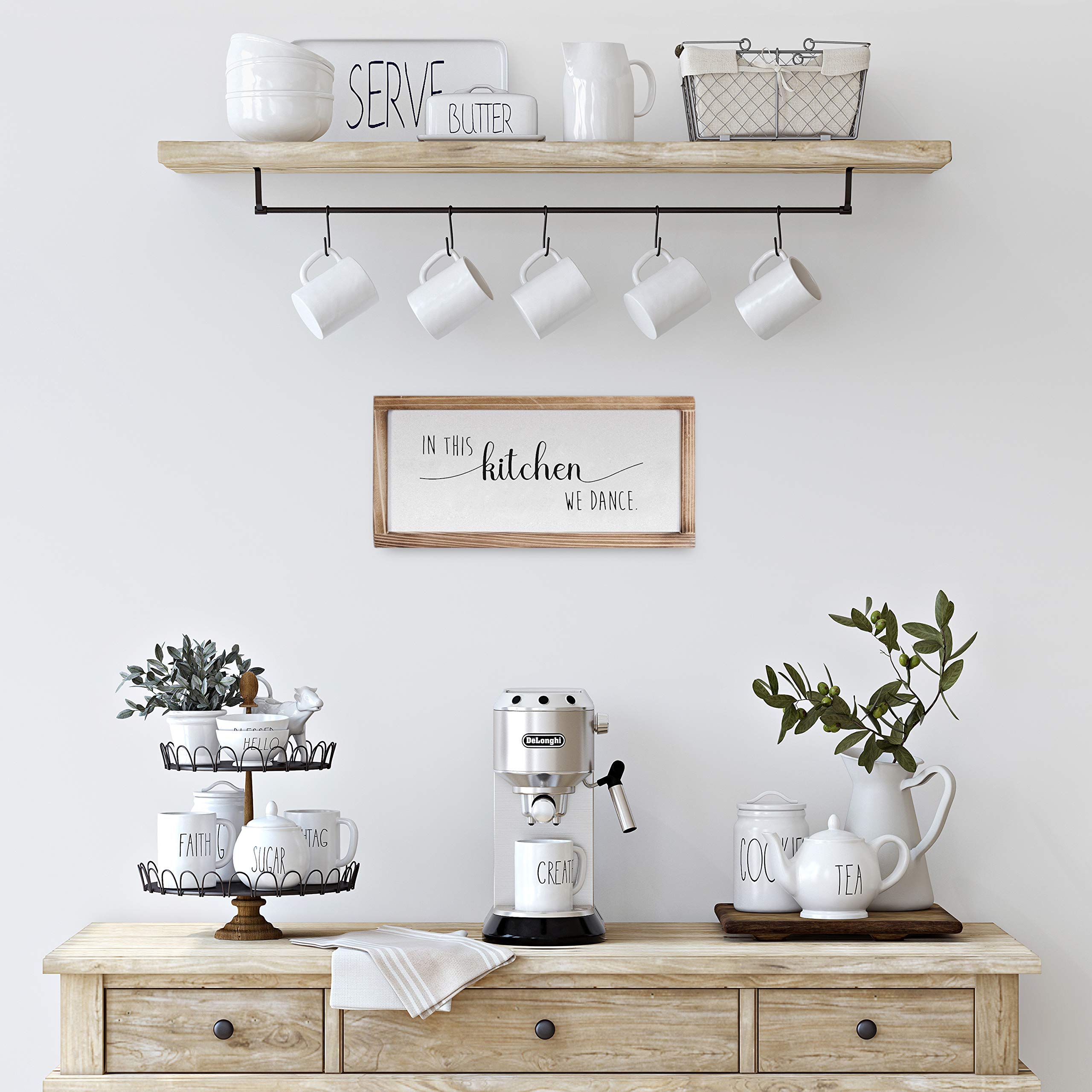 8x17 Inch 'In This Kitchen We Dance' Wall Sign - Farmhouse Kitchen Decor, Rustic Dance Sign for Home, Perfect for Kitchens, Dining Rooms & Dance Studios - Adds Fun & Whimsy to Any Space