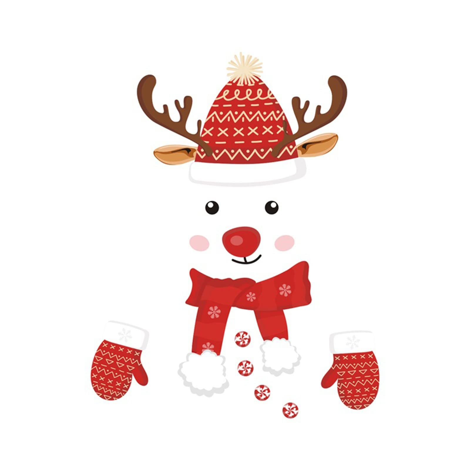 Christmas Stickers - Self-Adhesive PVC Wall Decals for Holiday Decor