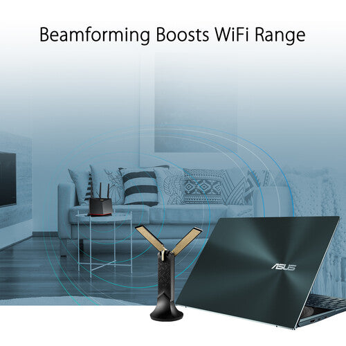 ASUS USB-AX56 AX1800 Dual Band WiFi 6 Adapter - 802.11ax USB Wireless Network Dongle for PC, Laptop, Gaming & Streaming | High-Speed Internet Connection