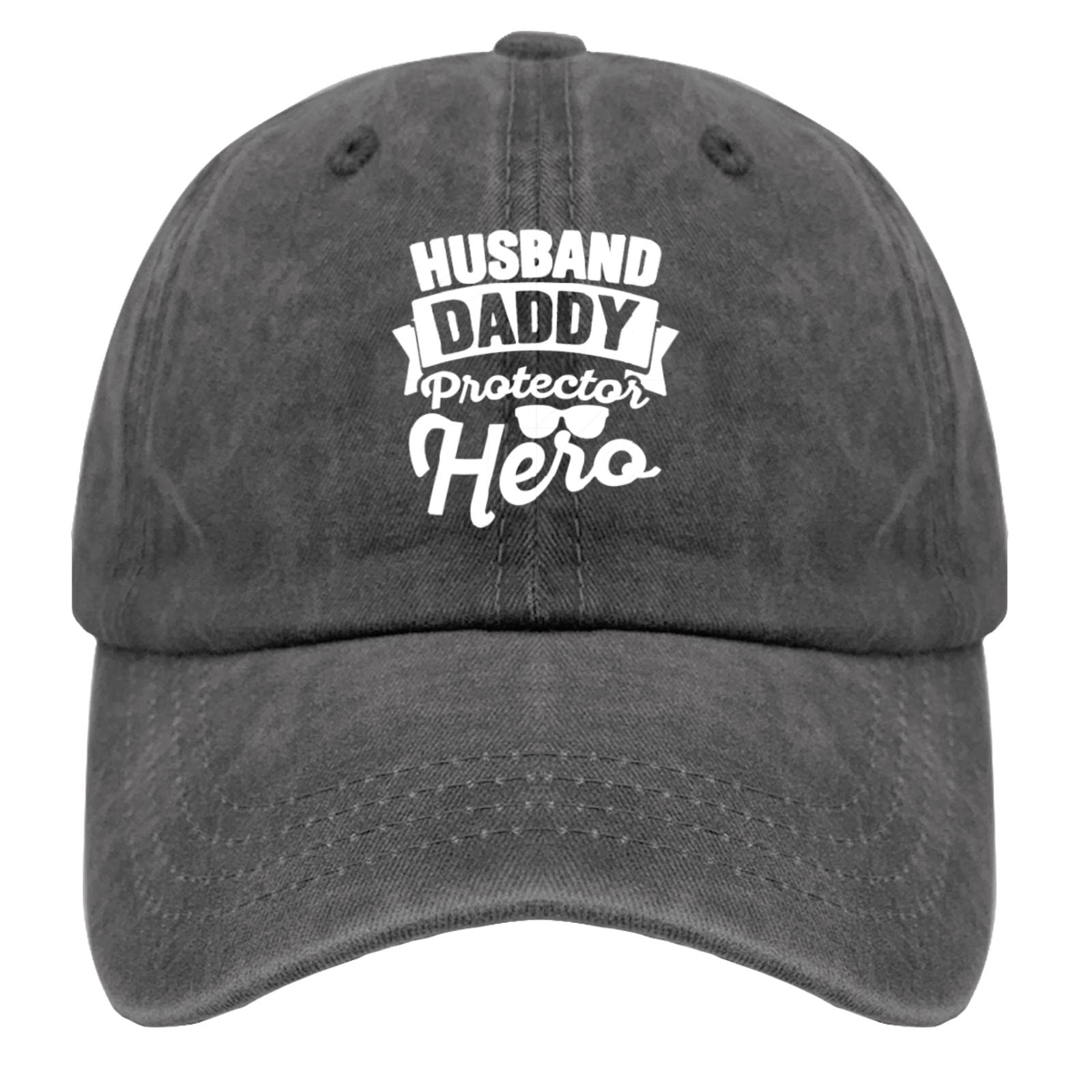Vintage 90s Washed Denim Baseball Cap - Adjustable Dad Hat for Men | SXA Husband Daddy Protector Hero Design | Perfect for Casual Wear, Outdoor Activities & Father's Day Gifts