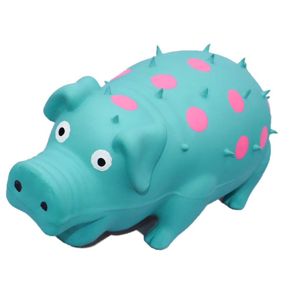 8 Inch Latex Grunting Pig Sound Dog Toy - Squeaky Oinking Chew Toy for Puppies & Dogs | Interactive Play, Training Reward & Stress Relief