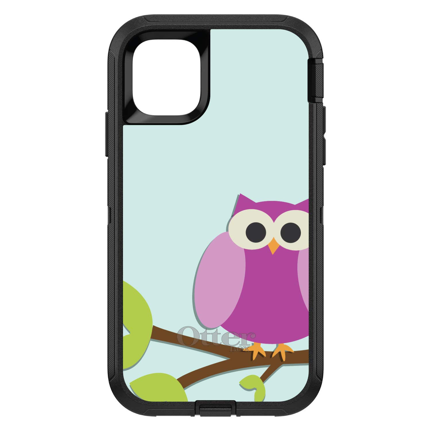 DistinctInk iPhone 12/12 Pro Case (6.1 Inch) - Shockproof Protective Cover with Pink Owl Cartoon Design - Durable Replacement for OtterBox Defender - Perfect for Work, Travel & Outdoor Activities