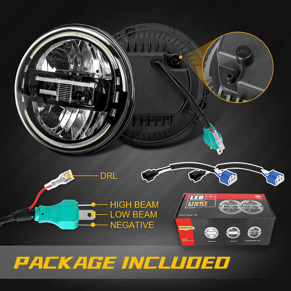 LOYO 7 Inch LED Headlights for Off-Road Trucks & Jeeps - King Kong Series (RHD) - Perfect for Night Driving, Off-Roading & Adventure Vehicles