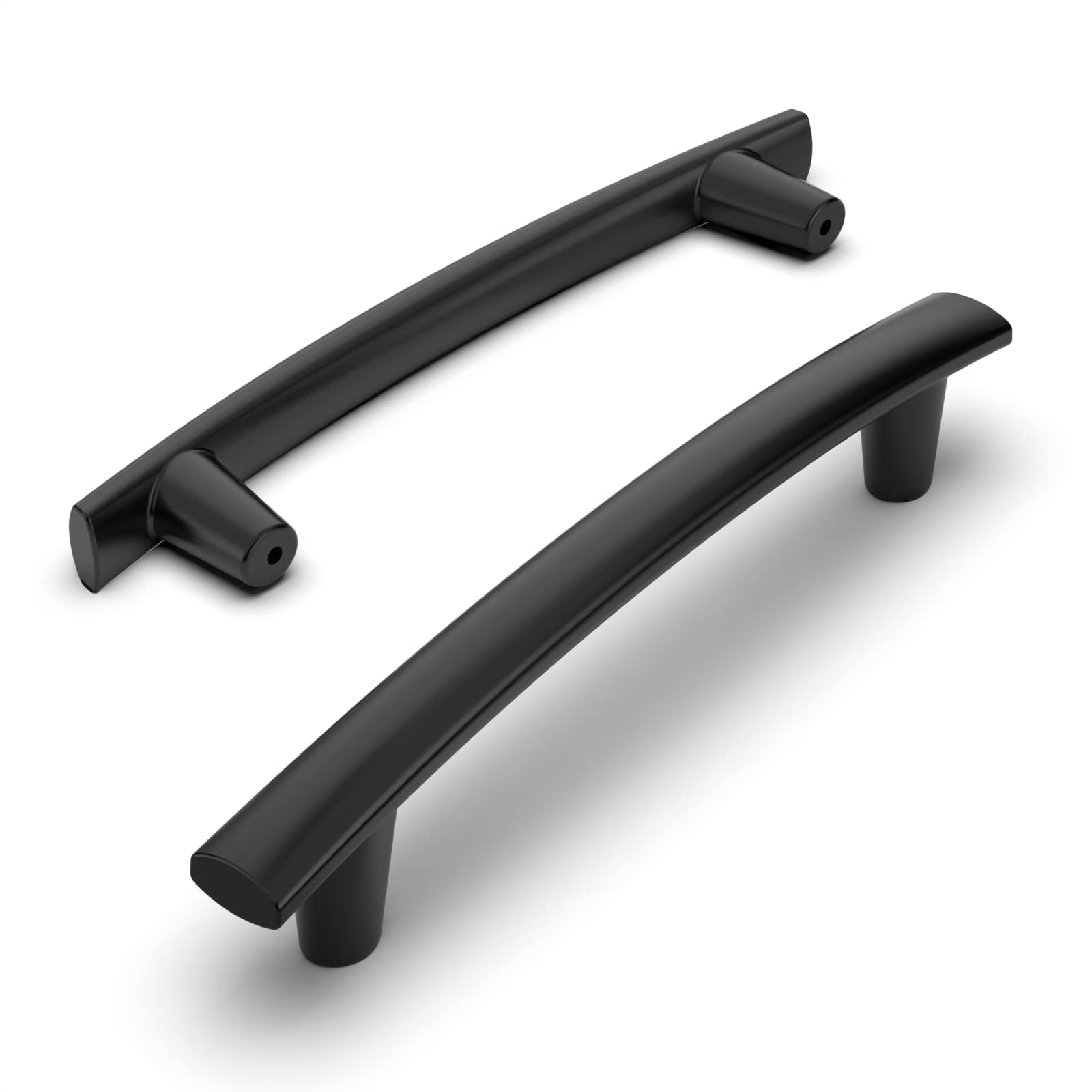 Matte Black Kitchen Cabinet Handles 10 Pack - 5 Inch Hole Center Pulls for Cupboard & Dresser Drawers