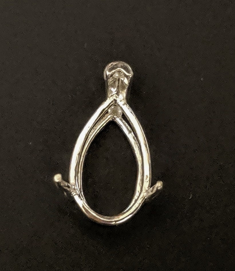 Solid Sterling Silver or 14k Gold Pear-Shaped Vee Wire Dangle Pendant & Earring Settings (6x4mm, 15x10mm) - Perfect for Handmade Jewelry, DIY Crafting, and Gift Giving