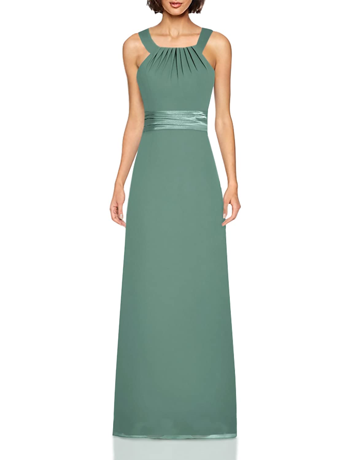 JAEDEN Long Halter Bridesmaid Dresses - Elegant Chiffon Prom Party Gown with Simple Design for Weddings, Formal Events & Special Occasions