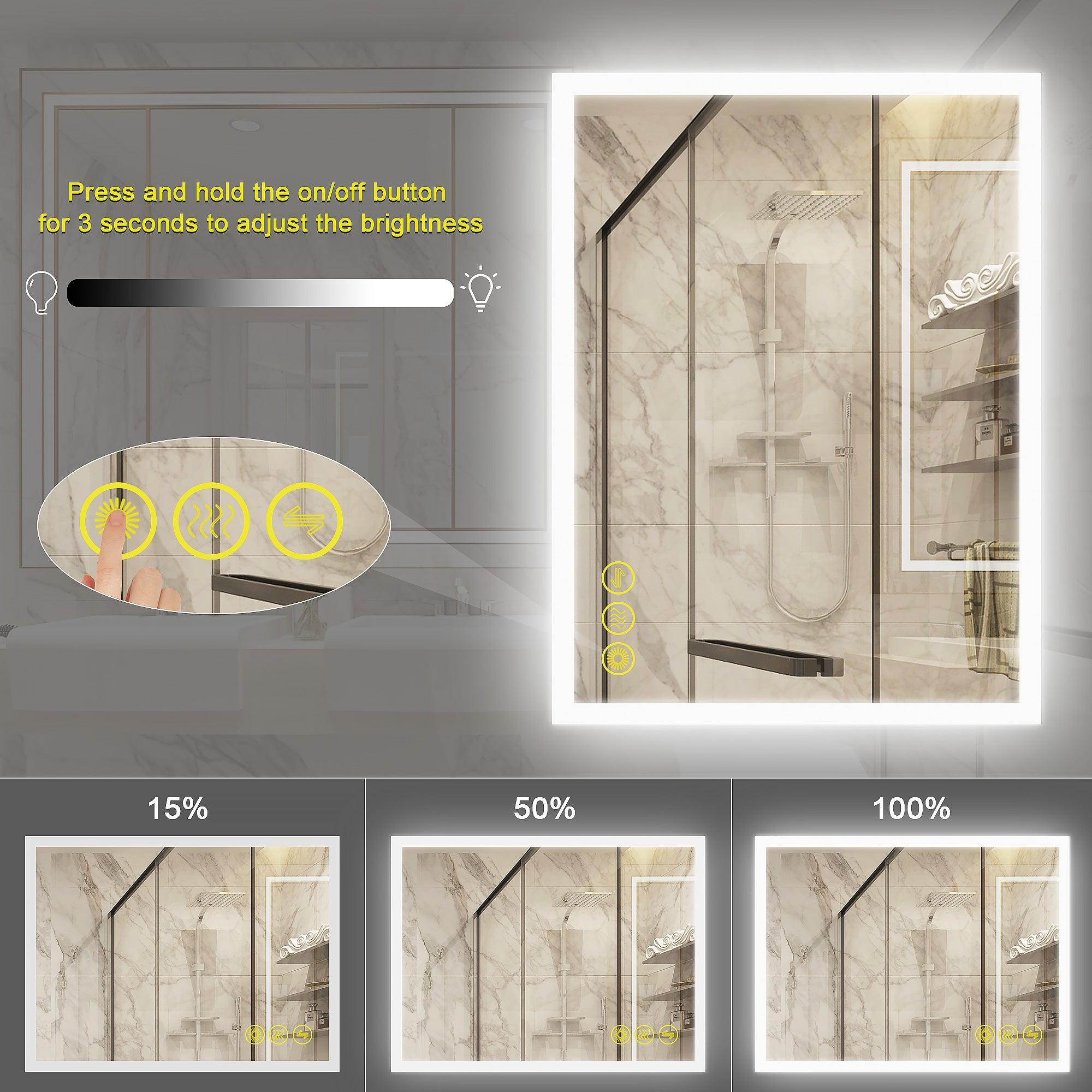 SmartGlow Dimmable LED Frameless Anti-Fog Bathroom Vanity Mirror with Touch Control - Perfect for Makeup, Shaving & Home Decor