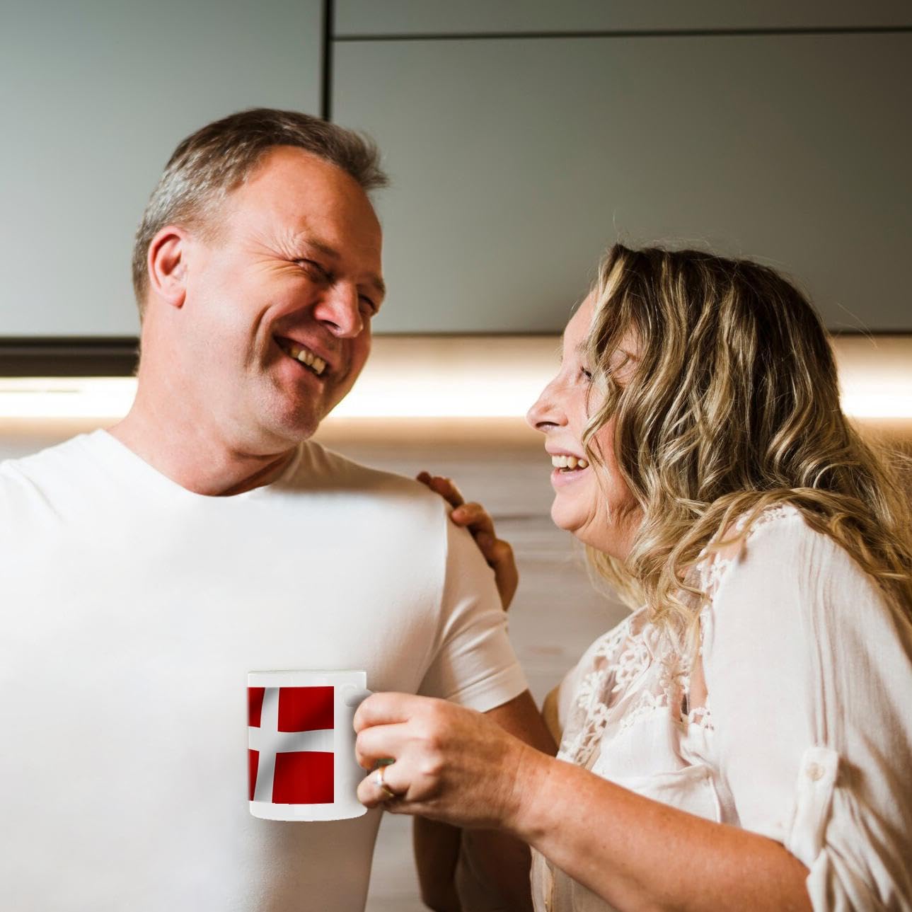3dRose Denmark Flag Ceramic Coffee Mug - 11 oz White Travel Mug for Tea & Hot Drinks - Perfect for Home, Office & Gifts