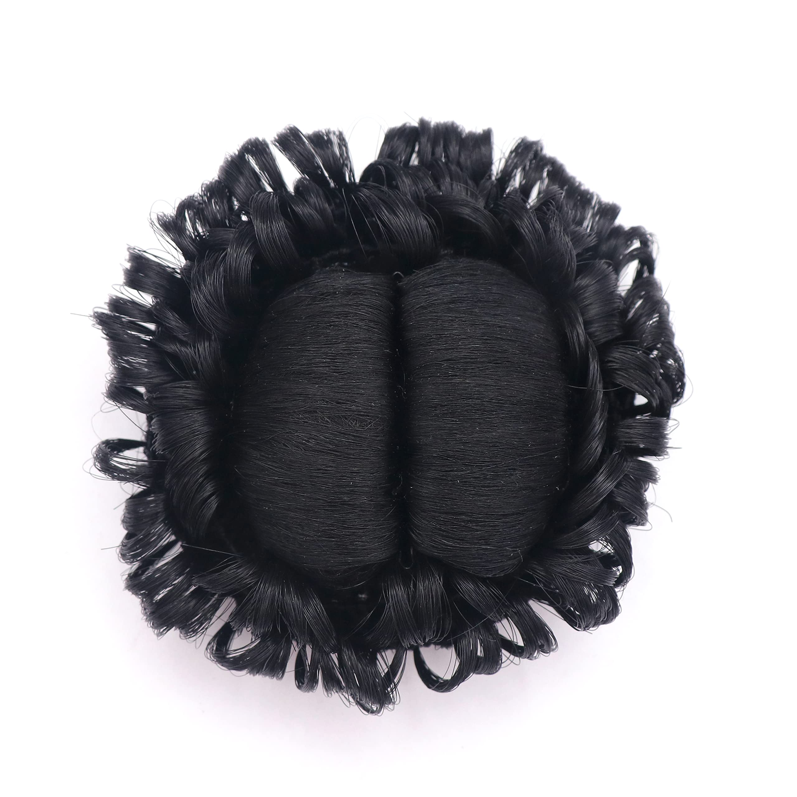 NAVMAV Juda Stone Hair Extensions for Women & Girls - Black Hair Accessories for Bun Styling | Elegant Artificial Juda Hairpiece for Parties, Weddings & Special Occasions