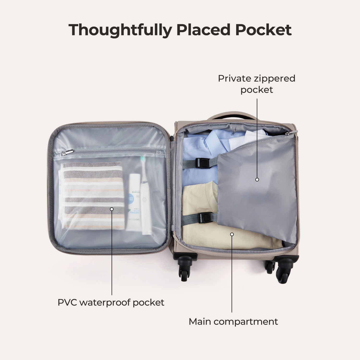 Bagsmart 16-Inch Personal Item Carry-On Luggage - Perfect for Air Travel, Weekend Getaways & Business Trips