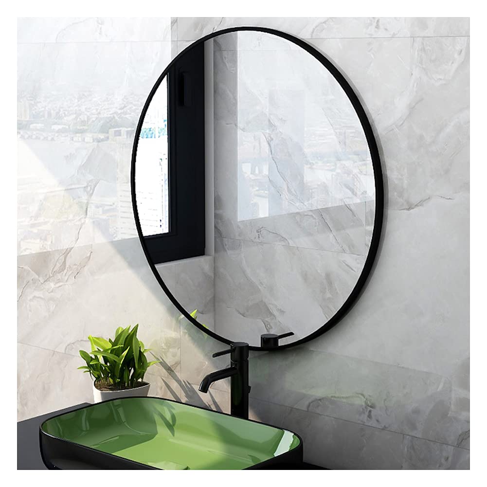 Round Bathroom Wall Mirror with Black/Gold Aluminium Frame - 16-32 Inch Modern Vanity Mirror for Makeup & Home Decor - Perfect for Bathroom, Living Room, Bedroom & Entryway - Durable & Stylish Wall Mirror for Daily Use & Interior Design