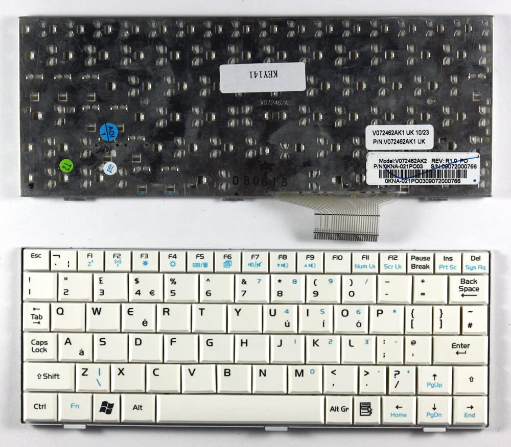 White Replacement Laptop Keyboard UK Layout - Compatible with Asus Eee PC 700 | Perfect for Typing, Coding & Office Work