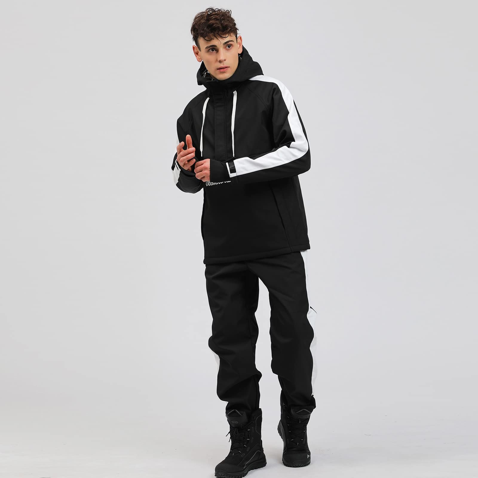 **Men's Waterproof Ski Jacket & Pants Set - Windproof Insulated Snowsuit with Hood for Skiing & Snowboarding - Perfect for Winter Sports & Outdoor Adventures**