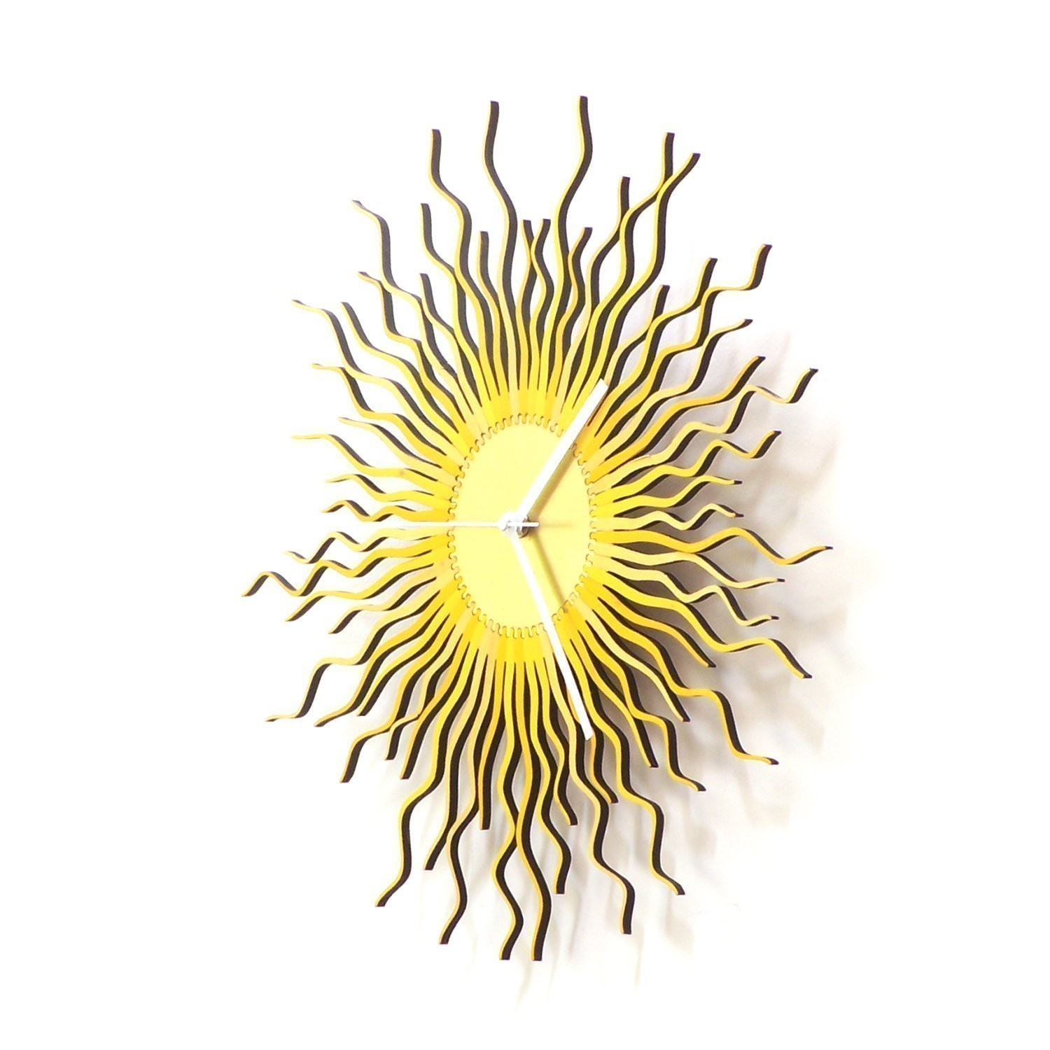 Medusa Gold - 16 Inch Elegant Gold Wall Clock with Filigree Wood Design, Handmade Home Decor for Living Room, Bedroom & Office