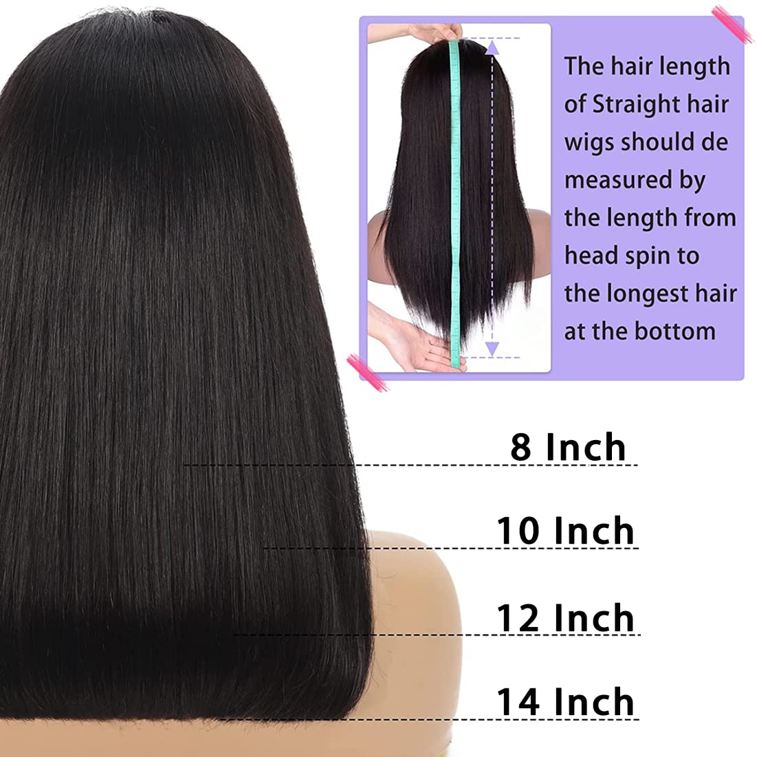10 Inch HD Lace Front Bob Wig - 13x4 Pre-Plucked Human Hair Wig with 180% Density - Glueless Straight Short Bob Wig for Black Women (Natural Color) - Perfect for Daily Wear, Cosplay & Special Occasions