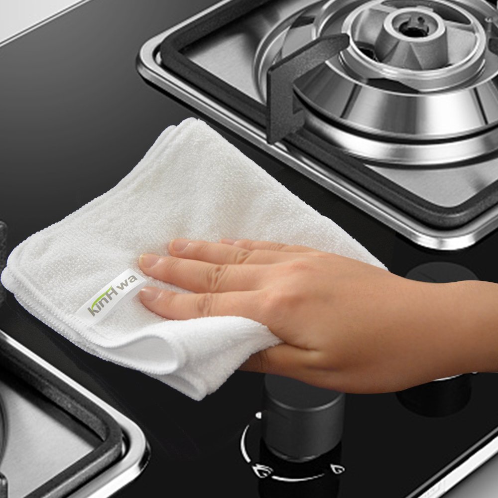 Ultra Absorbent Microfiber Dish Cloths - 20 Pack 12x12 Inch Fast Drying Kitchen Cleaning Rags for Washing Dishes, Countertops & Stainless Steel - Perfect for Daily Kitchen Cleaning & Household Chores