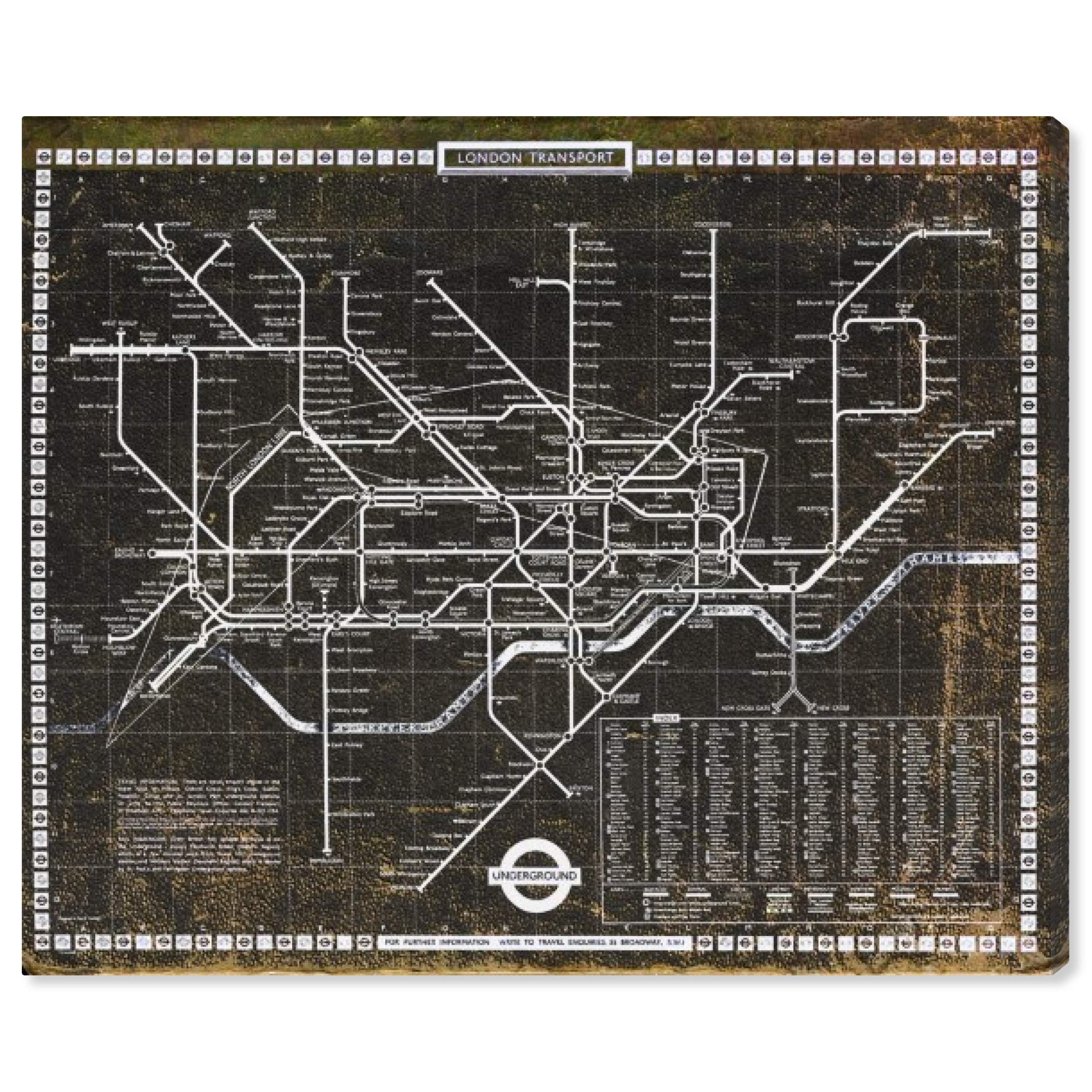 London Tube 1972 Wall Art Canvas Print - 16x13 Inch Black & White Vintage Subway Poster - Home Decor & Office Wall Decor - Perfect for Living Room, Bedroom or Urban Style Interior Design