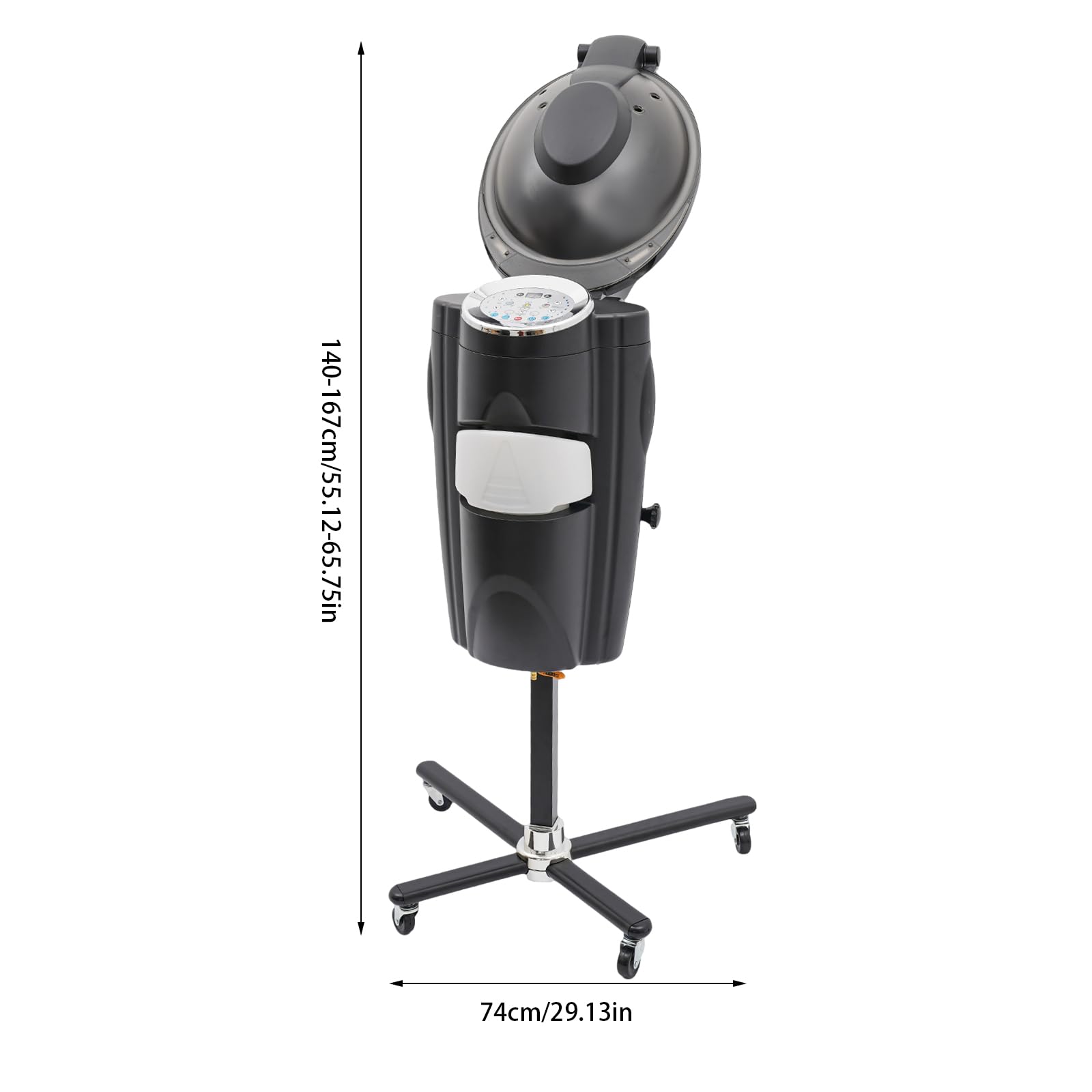 700W Professional Salon Hair Steamer with Micro Mist & 7-Color LED Lights - Hooded Standing Hair Dryer for Hair Coloring, Oil Treatment, Baking & Repair | Perfect for Salons, Home Use & Hair Care Treatments (Black)