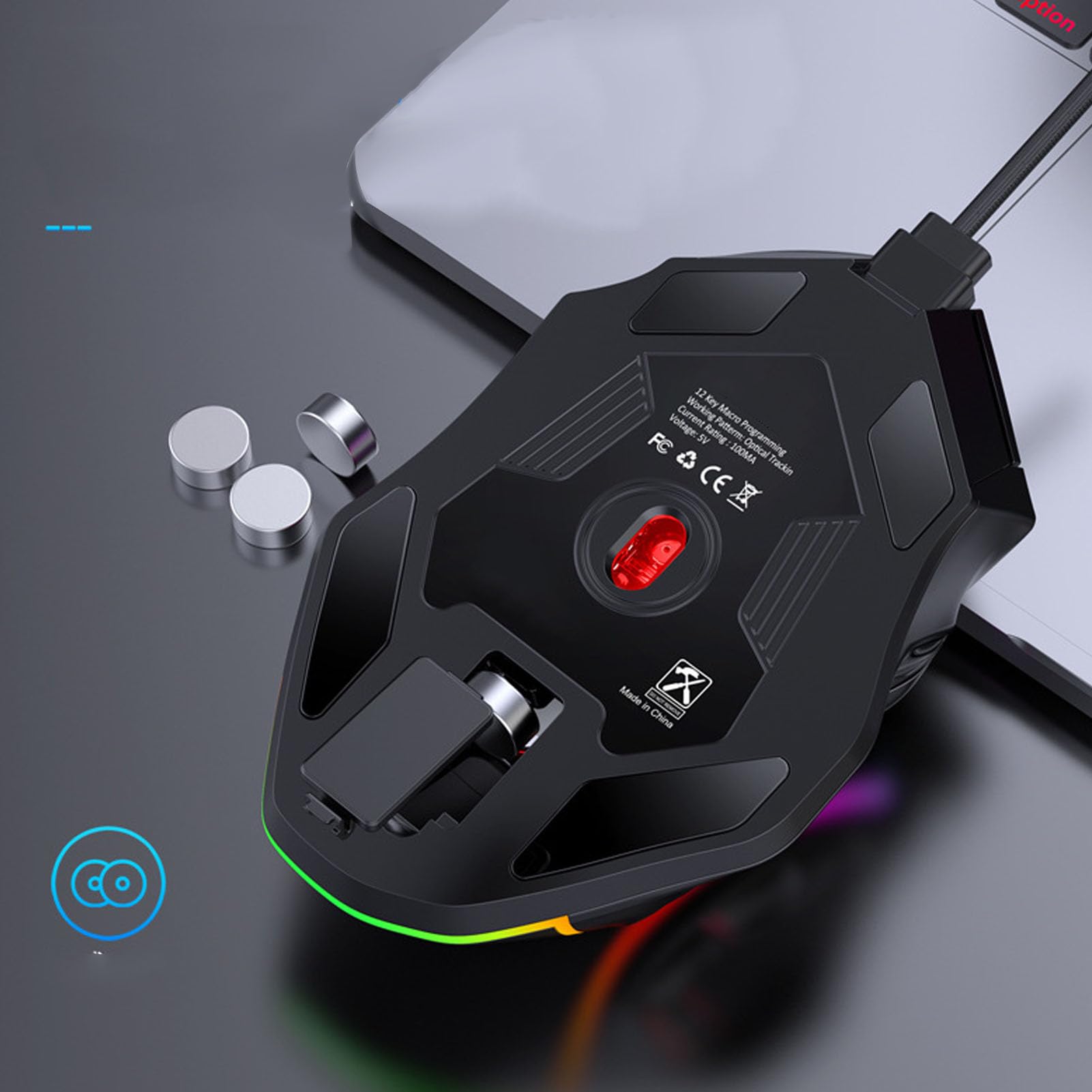 Annadue RGB Gaming Mouse - 12800 DPI, 12 Programmable Buttons, Customizable Color Lighting | Wired Ergonomic PC Gaming Mouse with High Precision Optical Sensor | Perfect for FPS, MOBA Games & Office Work