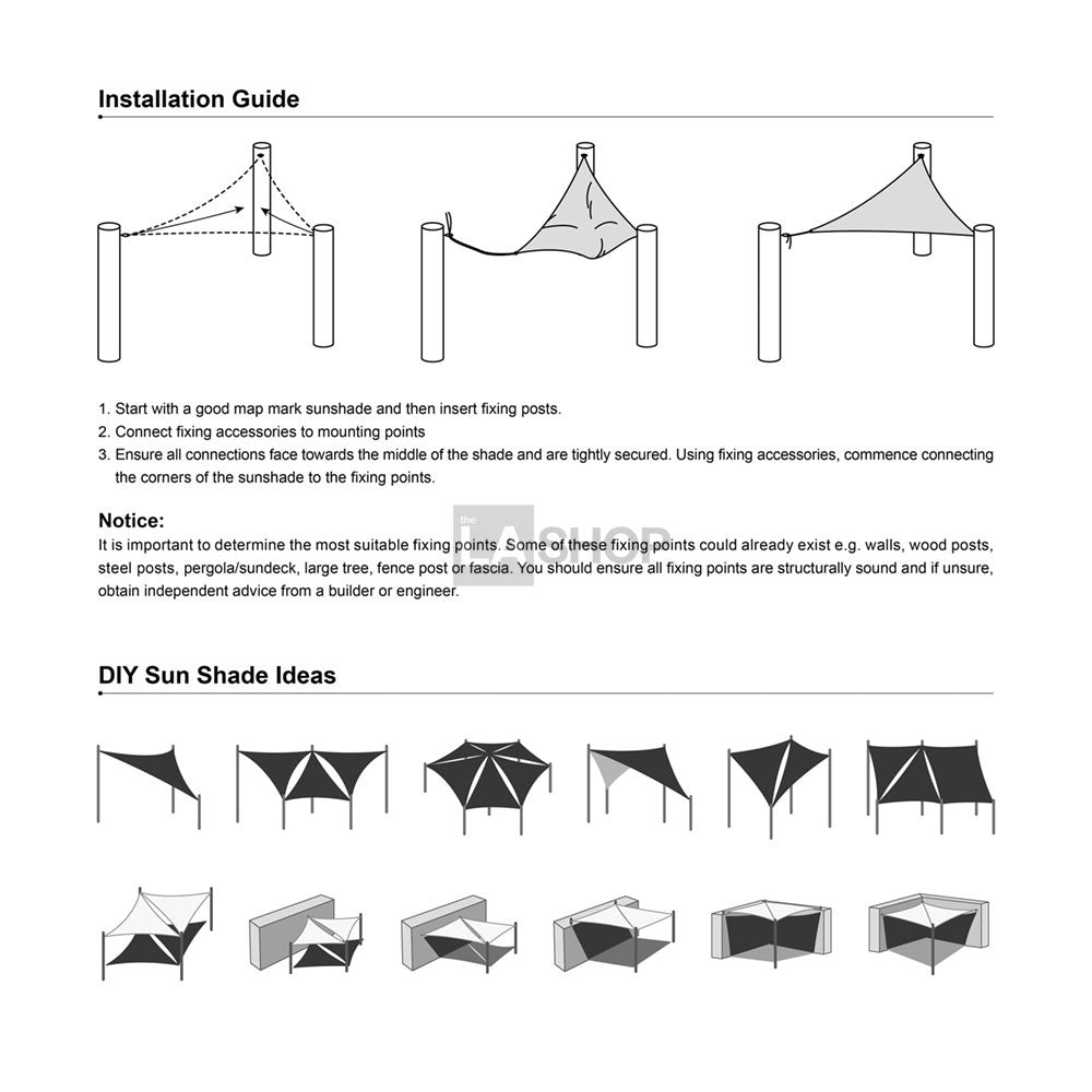 18'x18' Square Sun Shade Sail - UV Blocking Outdoor Canopy for Patio, Garden, Pool & Backyard - TheLAShop Premium Shade Solution